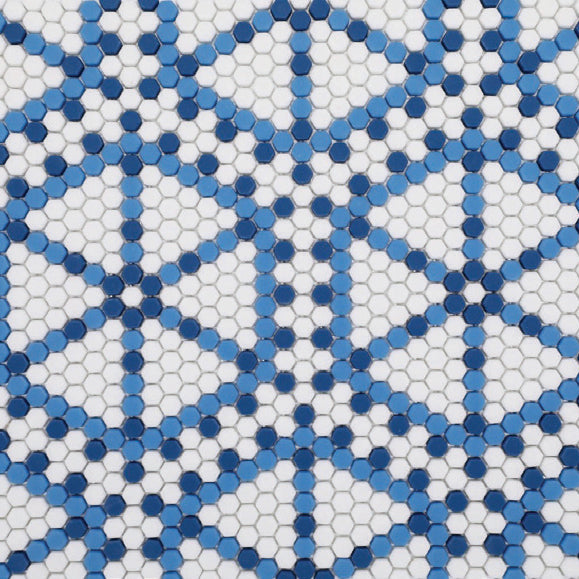 GEOMETRO: Lyon Coastal Hexagonal Recycled Glass Mosaic (11 7/8"x13 3/4"x3/8" | Matte)