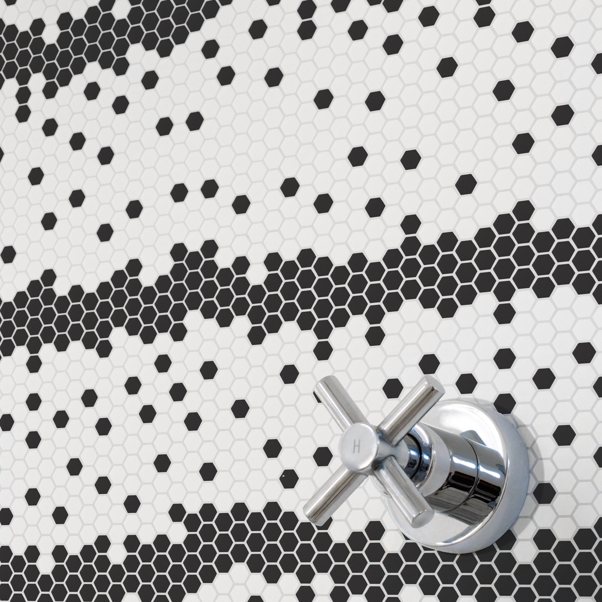 GEOMETRO: Montpellier Classic Hexagonal Recycled Glass Mosaic (11 7/16"x12 3/8"x3/8" | Matte)