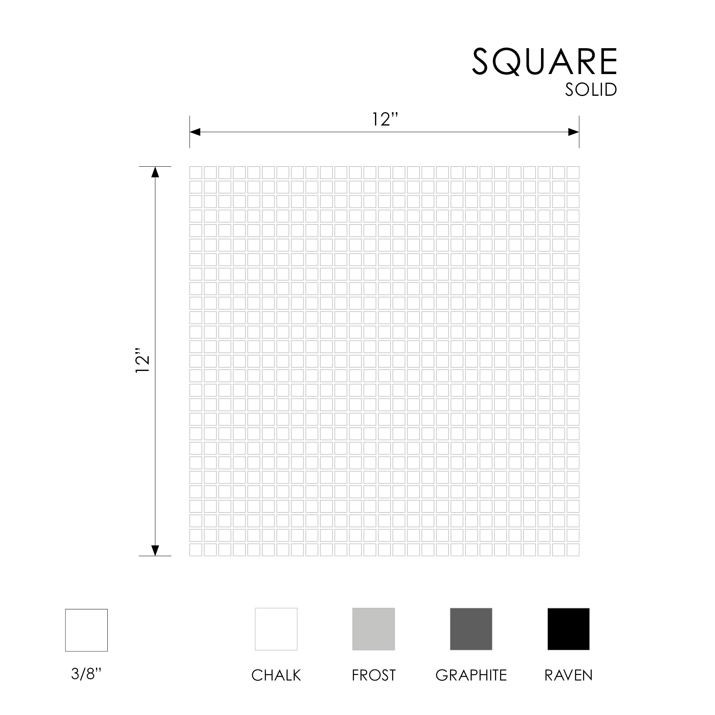 GEOMETRO: Chalk S2 Straight Stack Recycled Glass Mosaic (12"x12"x3/8" | Matte)