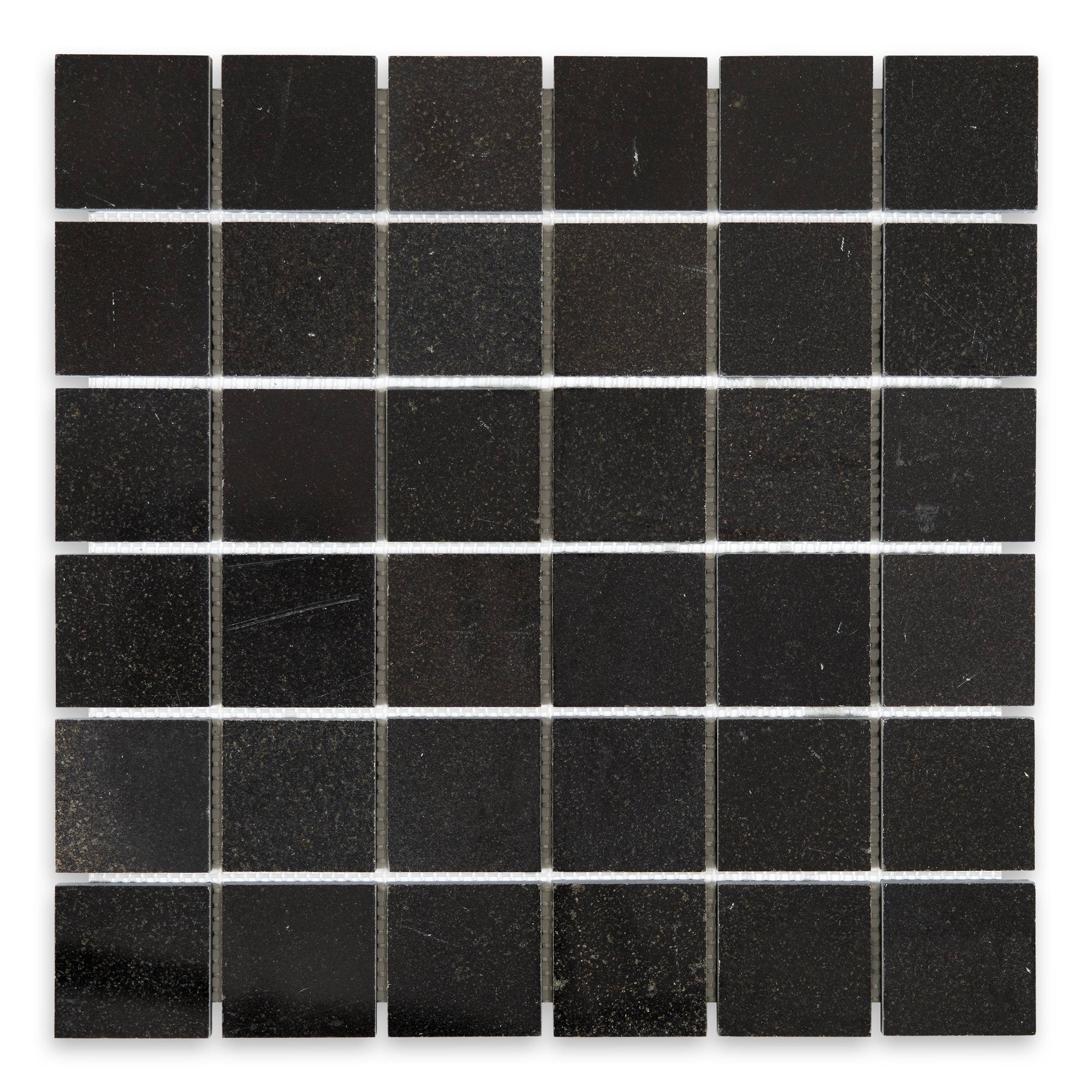 ABSOLUTE BLACK: Granite 2" Straight Stack Mosaic (12"x12"x3/8" | Polished)