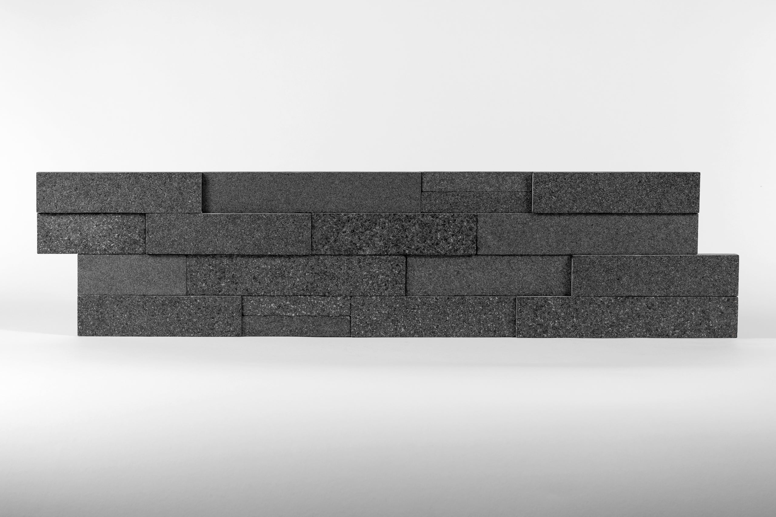 ABSOLUTE BLACK: Granite Ledger Stone Flat Wall Panel (6"x24"x3/8"-3/4" | Flamed)