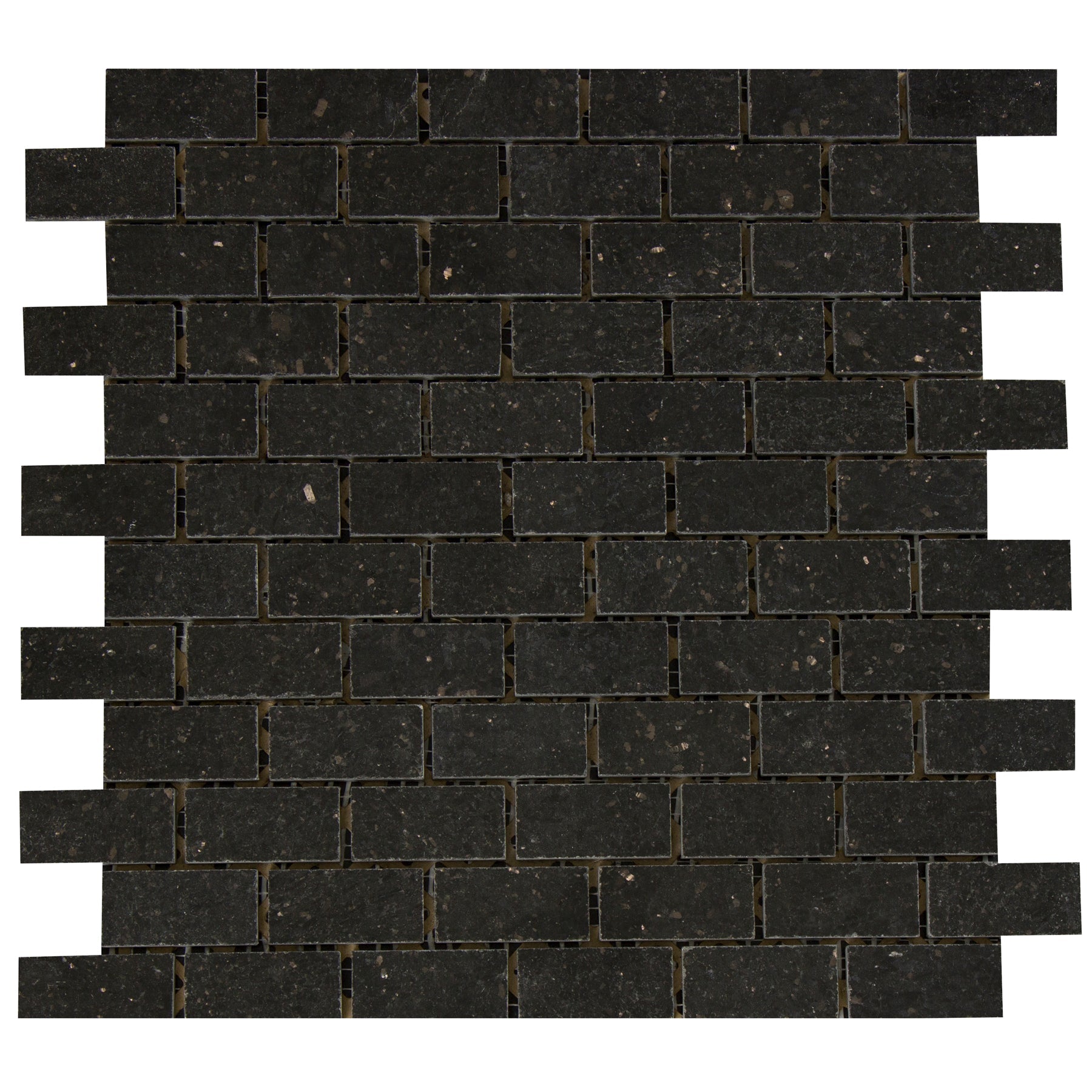 GALAXY BLACK: Granite 1"x2" Staggered Joint Mosaic (12 1/4"x12 3/4"x3/8" | Polished)