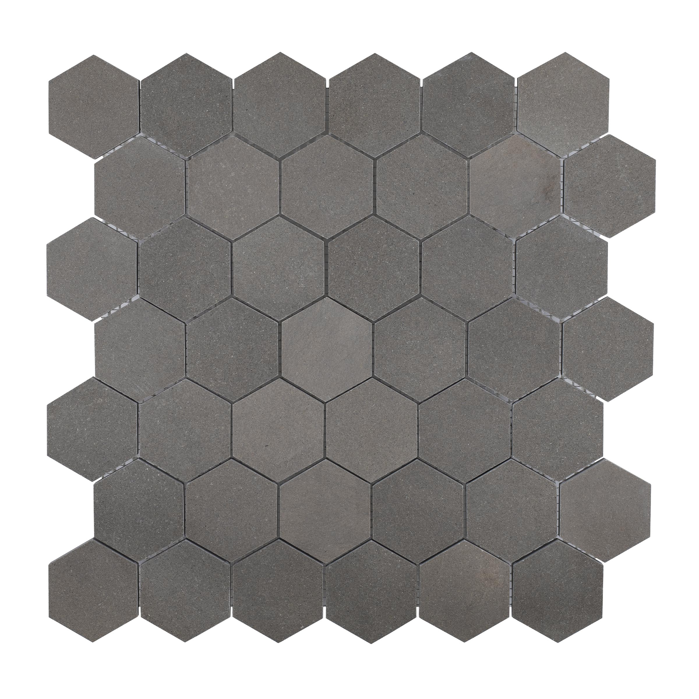 CHELSEA GREY: Limestone 2" Hexagonal Mosaic (11 3/4"x12"x3/8" | Honed)