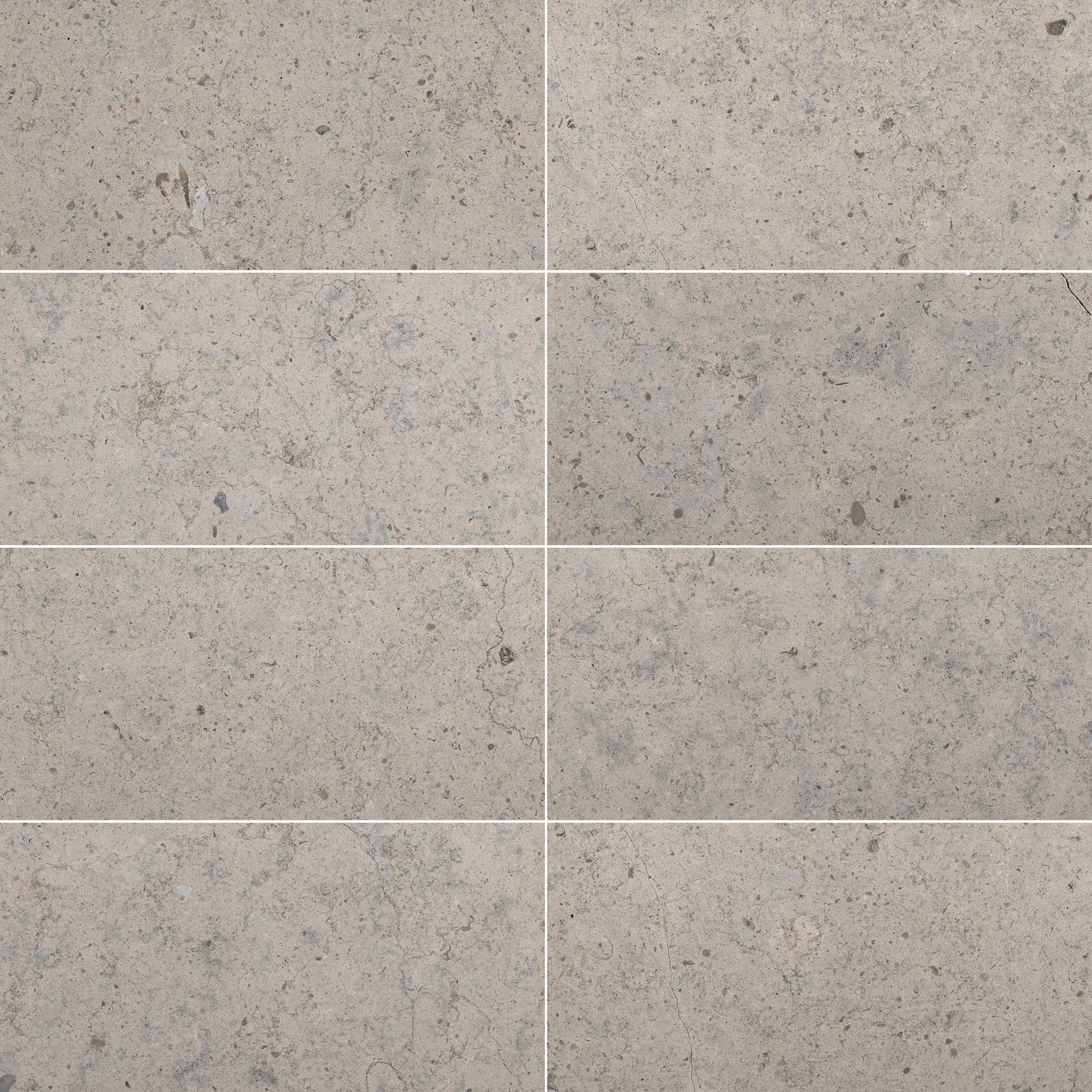 GASCOGNE BLUE: Limestone Rectangle Field Tile (12"x24"x3/8" | Honed)