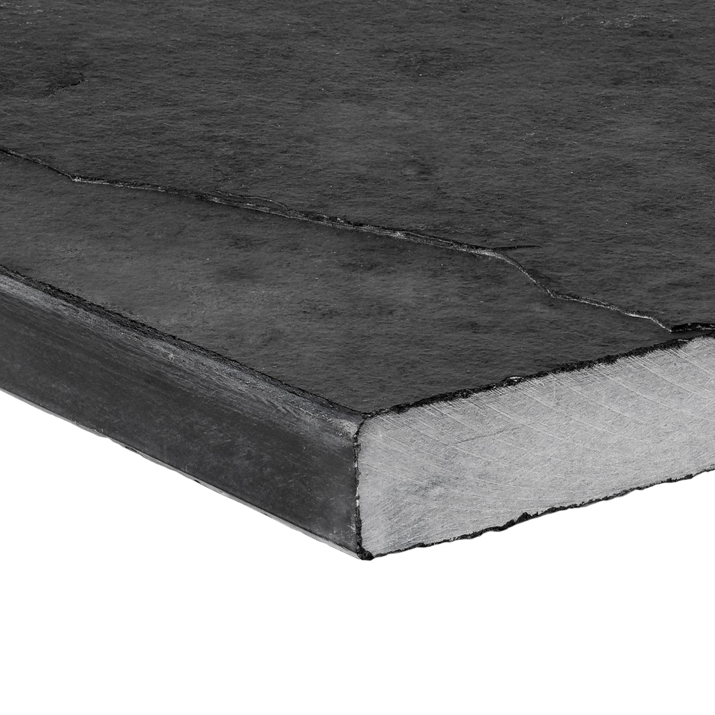 LIME BLACK: Limestone Double Modern 24 Wall Cap Paving Accessory (12"x24"x1 3/16" | Cleft)