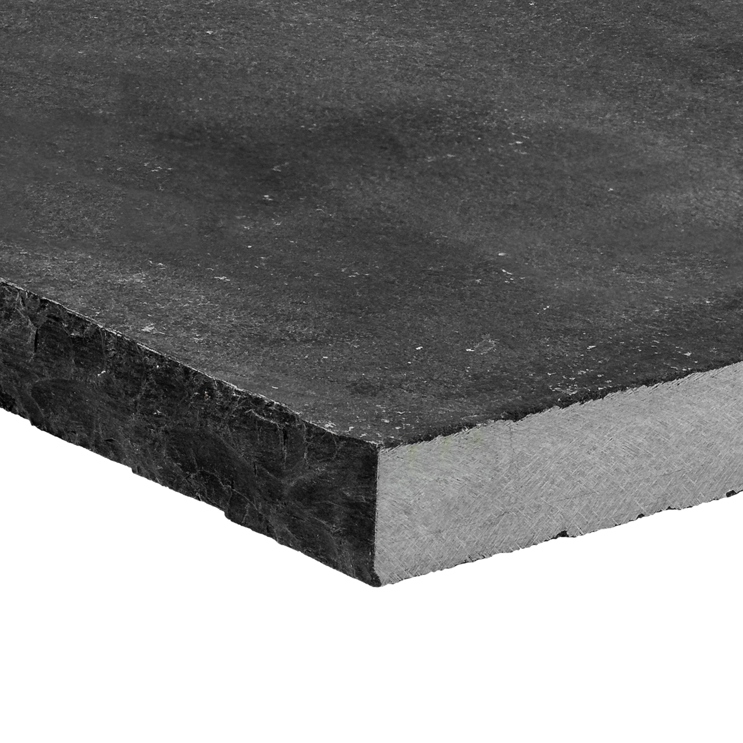 LIME BLACK: Limestone Double Rockface 24 Wall Cap Paving Accessory (12"x24"x1 3/16" | Cleft)