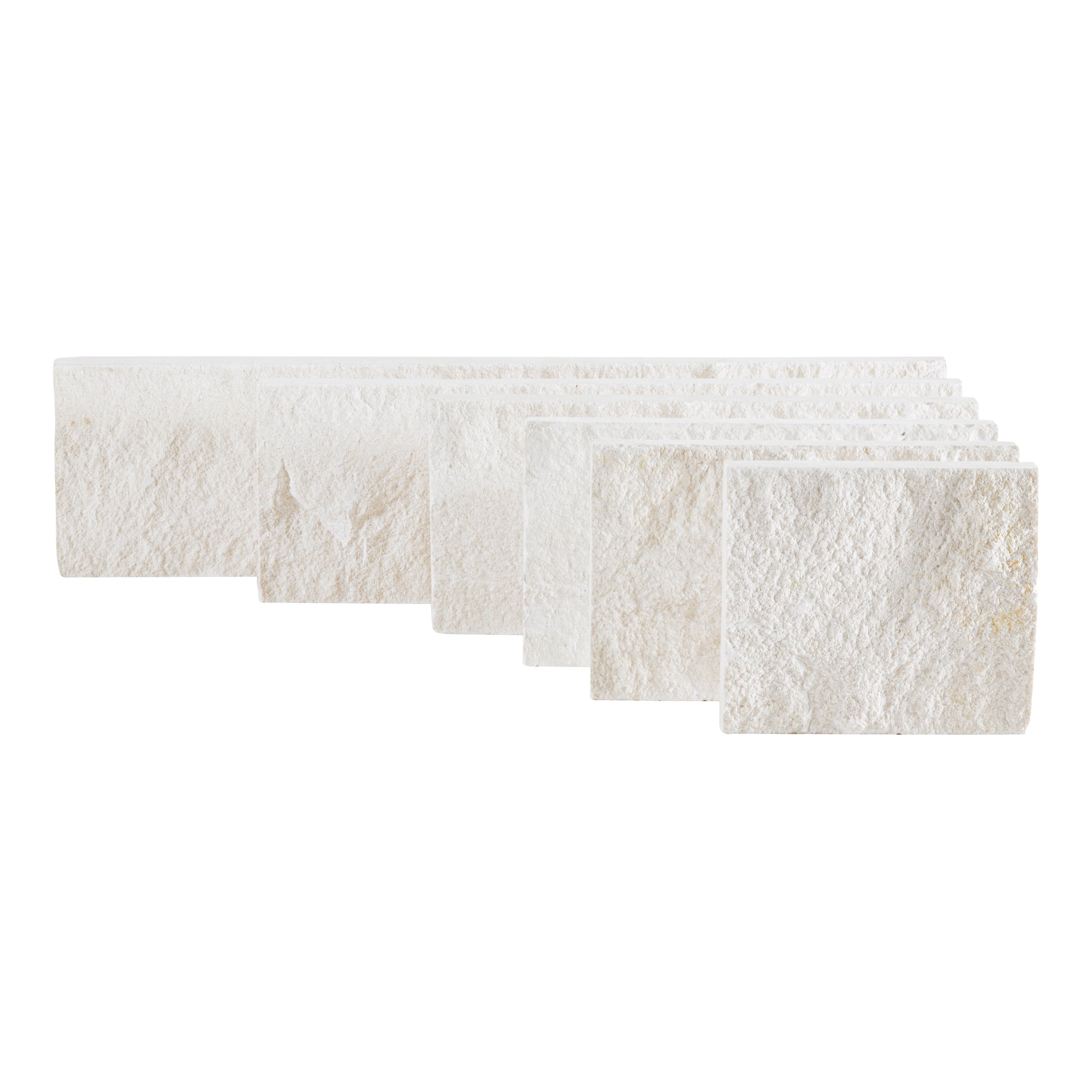 LYMRA: Limestone Random Length Wall Veneer Flats Set (4"xRx7/8"- 1 1/4" | Splitface)