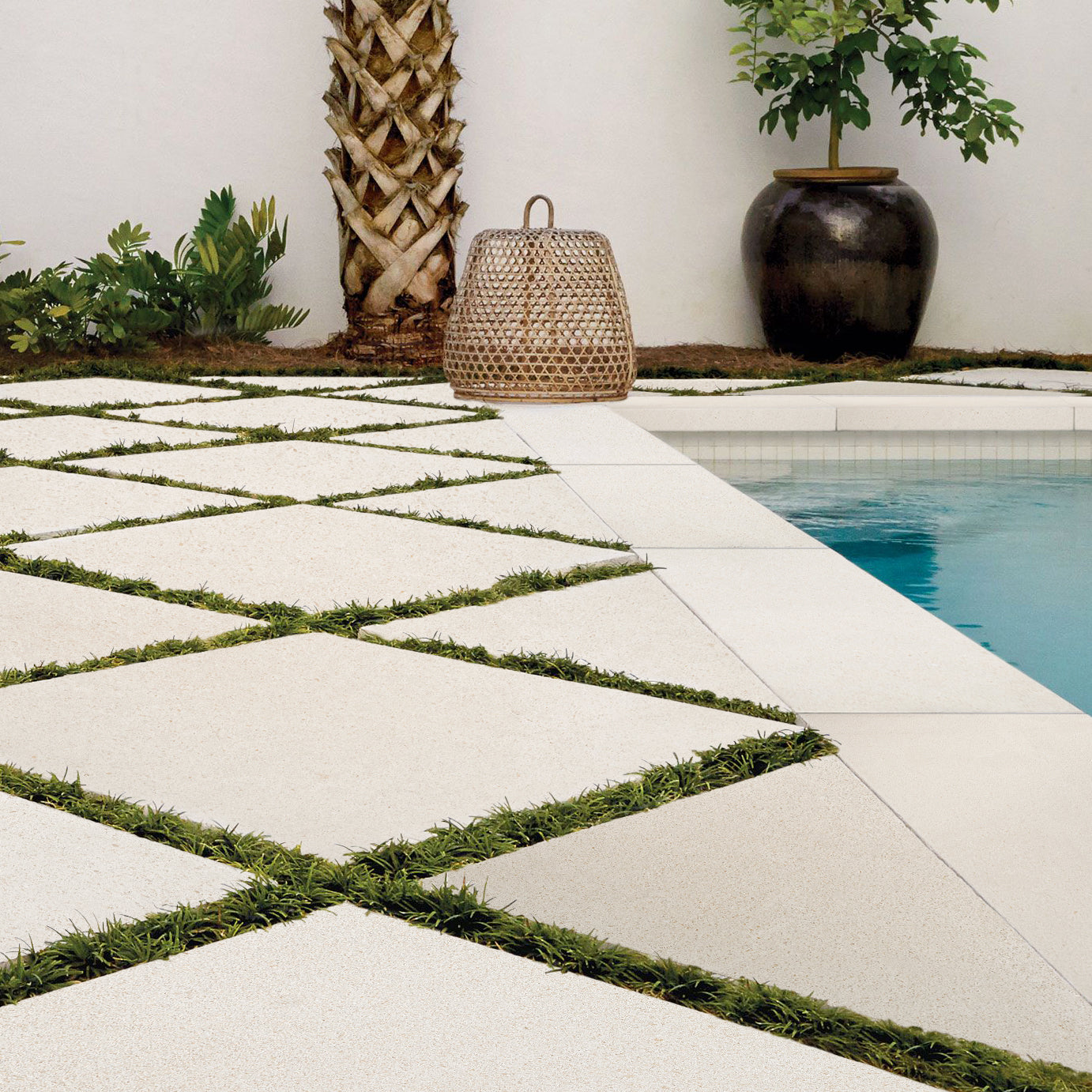 LYMRA: Limestone Versailles Paving Tile Pattern (8 SQFT | Tumbled)