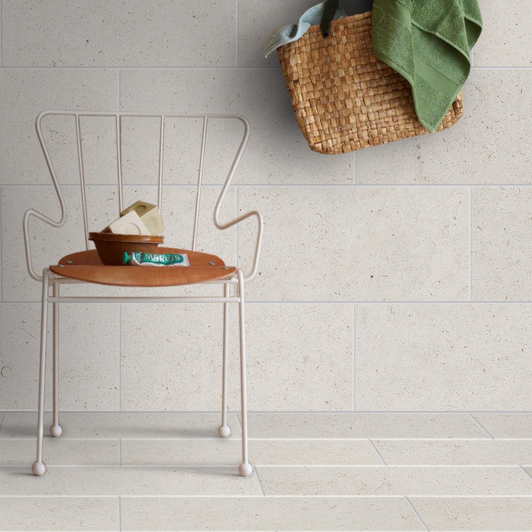 PORTO BEIGE: Limestone Square Field Tile (12"x12"x3/8" | Honed)