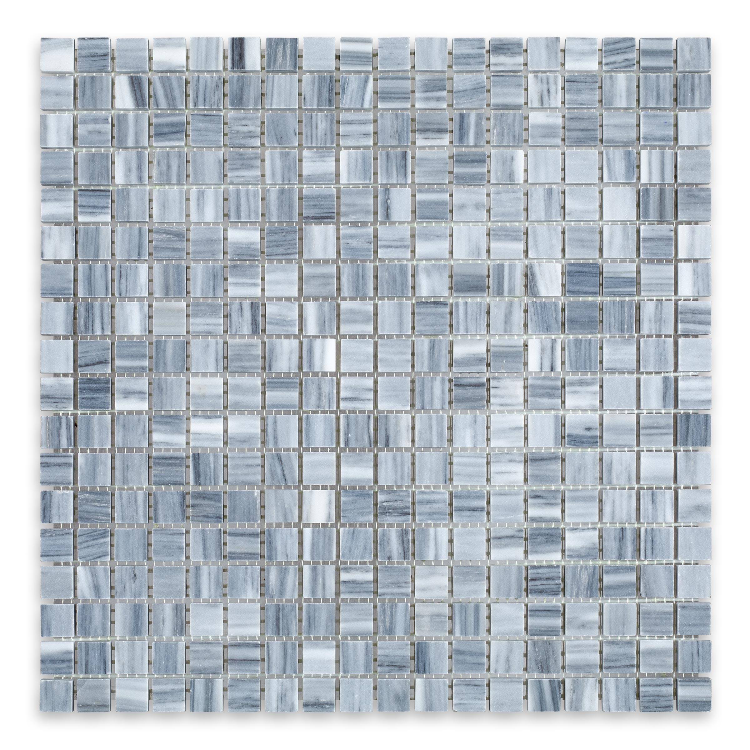 BARDIGLIO VEINCUT: Marble 5/8" Straight Stack Mosaic (12"x12"x3/8" | Polished)