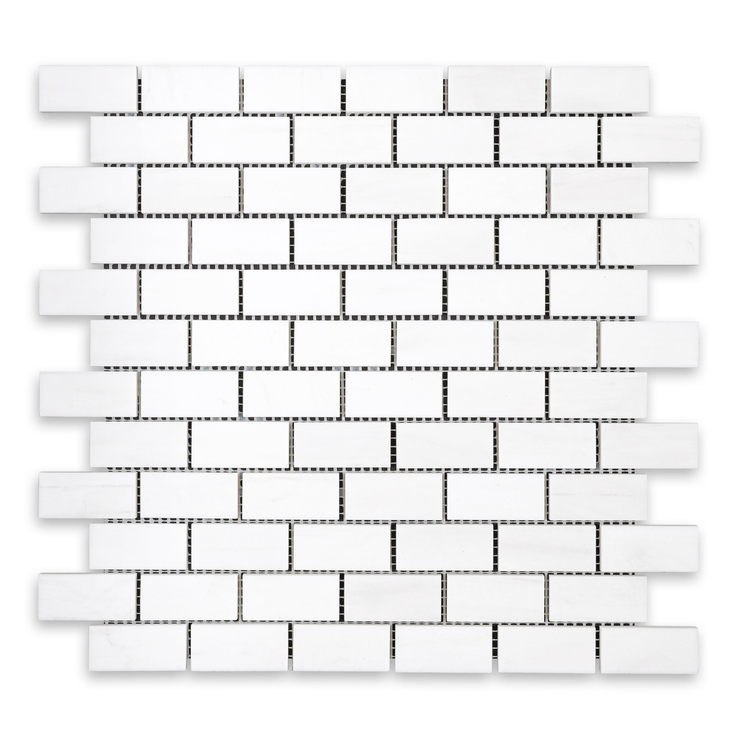 BIANCO: Dolomite 1"x2" Staggered Joint Mosaic (12 1/4"x12 3/4"x3/8" | Honed)