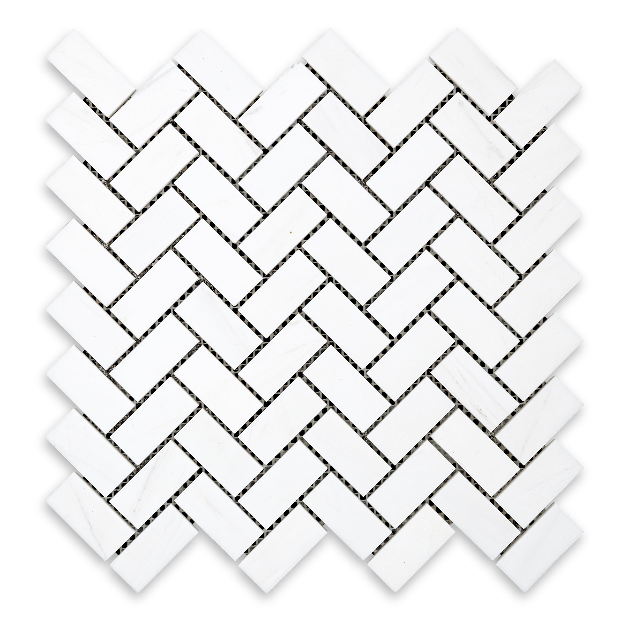 BIANCO: Dolomite 1"x2" Herringbone Mosaic (11 1/8"x12"x3/8" | Honed)