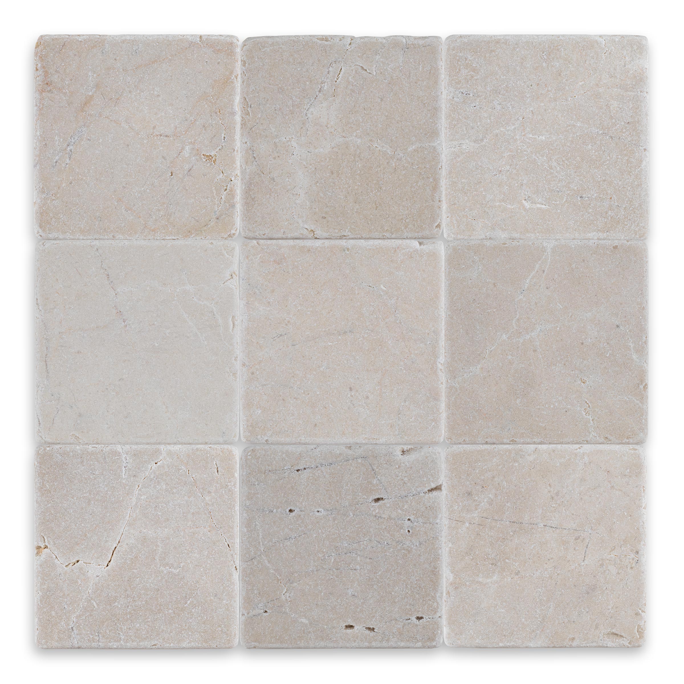 BOTTICINO: Marble Square Field Tile (4"x4"x3/8" | Tumbled)