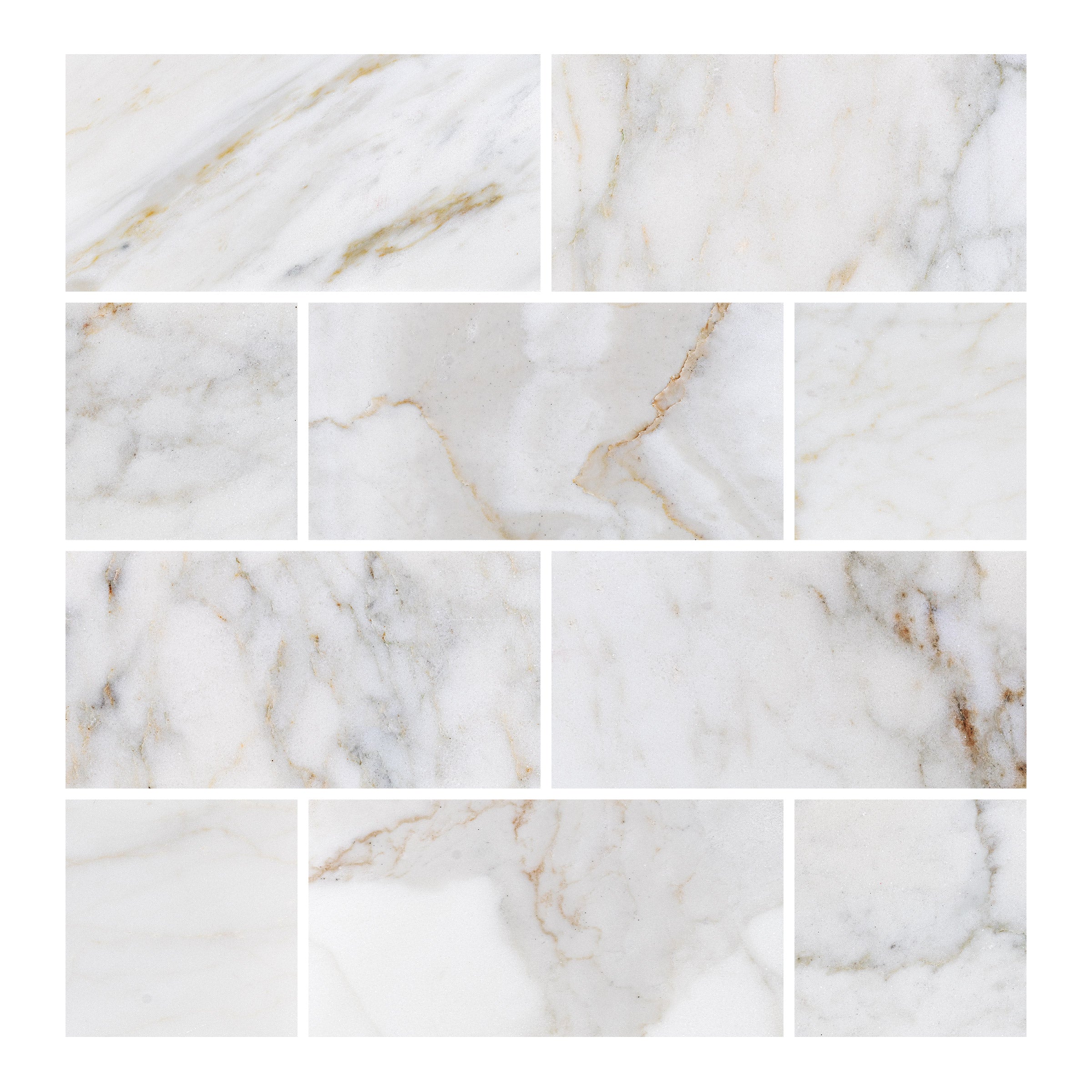 CALACATTA GOLD: Marble Rectangle Field Tile (3"x6"x3/8" | Honed)