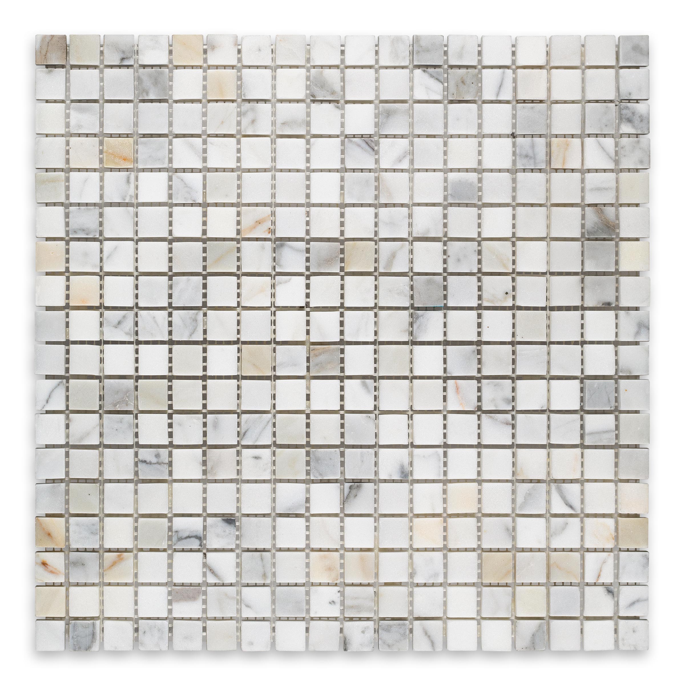 CALACATTA GOLD: Marble 5/8" Straight Stack Mosaic (12"x12"x3/8" | Honed)