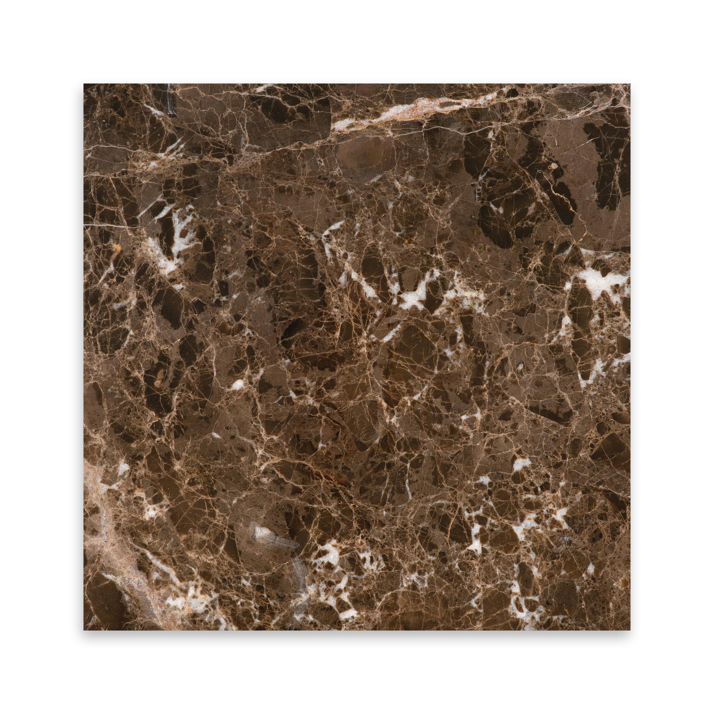 EMPERADOR DARK: Marble Square Field Tile (18"x18"x3/8" | Polished)