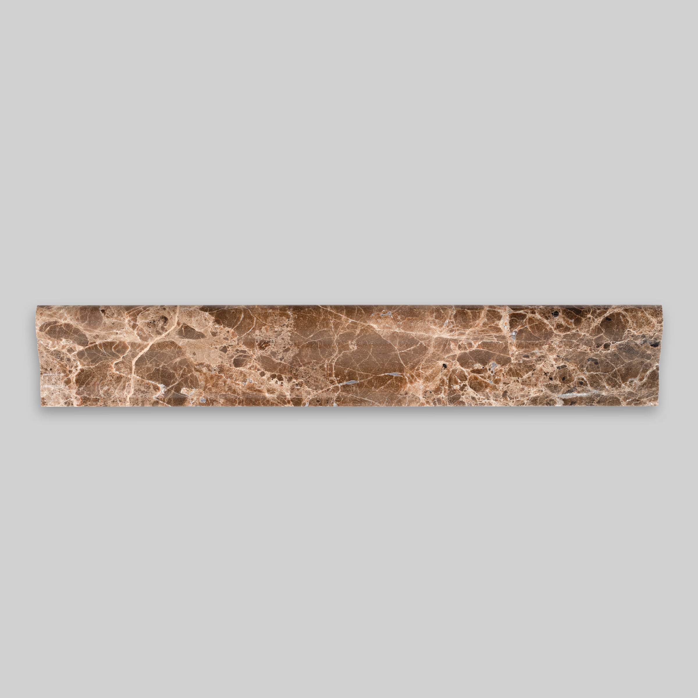 EMPERADOR DARK: Marble F5 Chairrail Tile Accessory (2"x12"x1" | Honed)