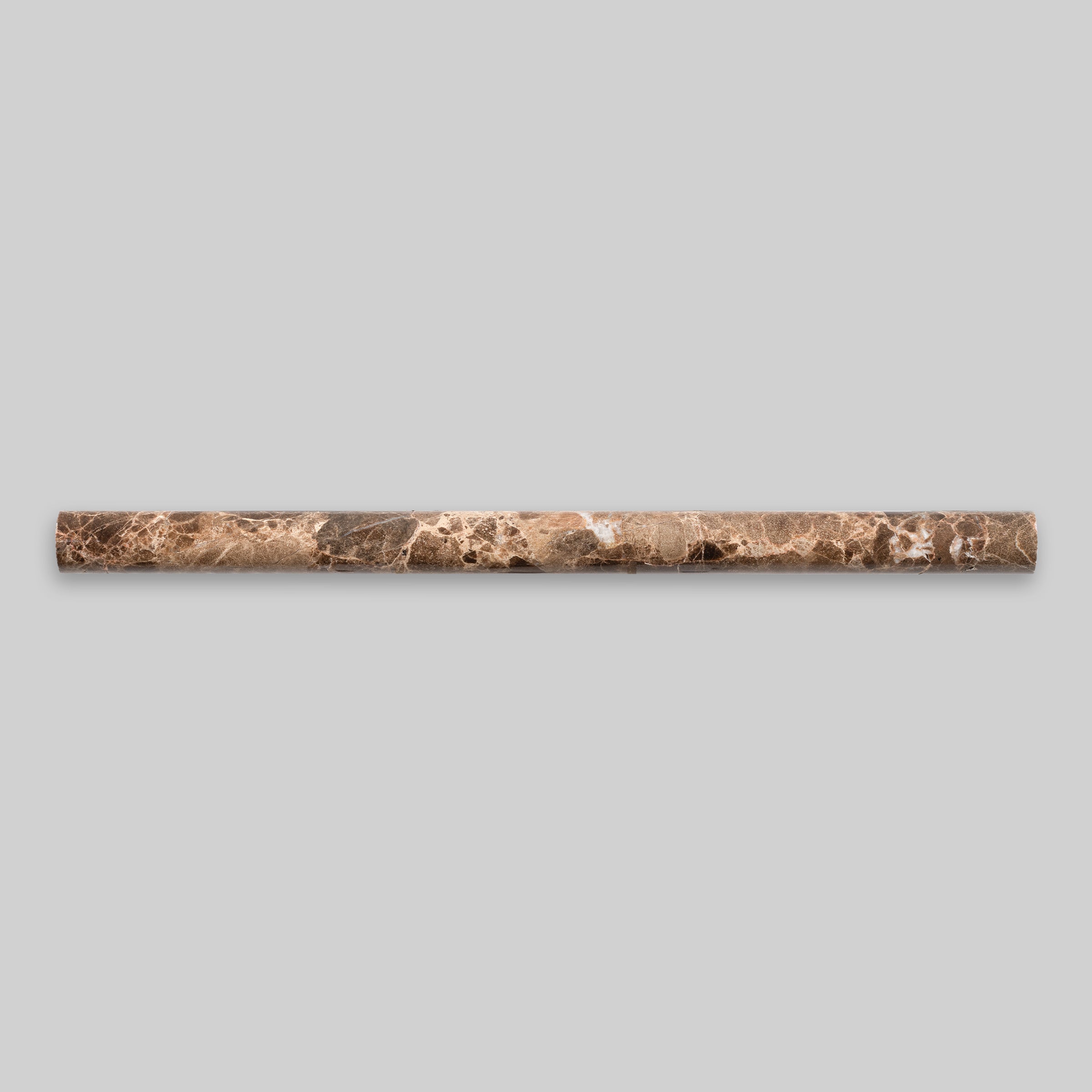 EMPERADOR DARK: Marble Standard Pensil Liner Tile Accessory (3/4"x12"x3/4" | Honed)