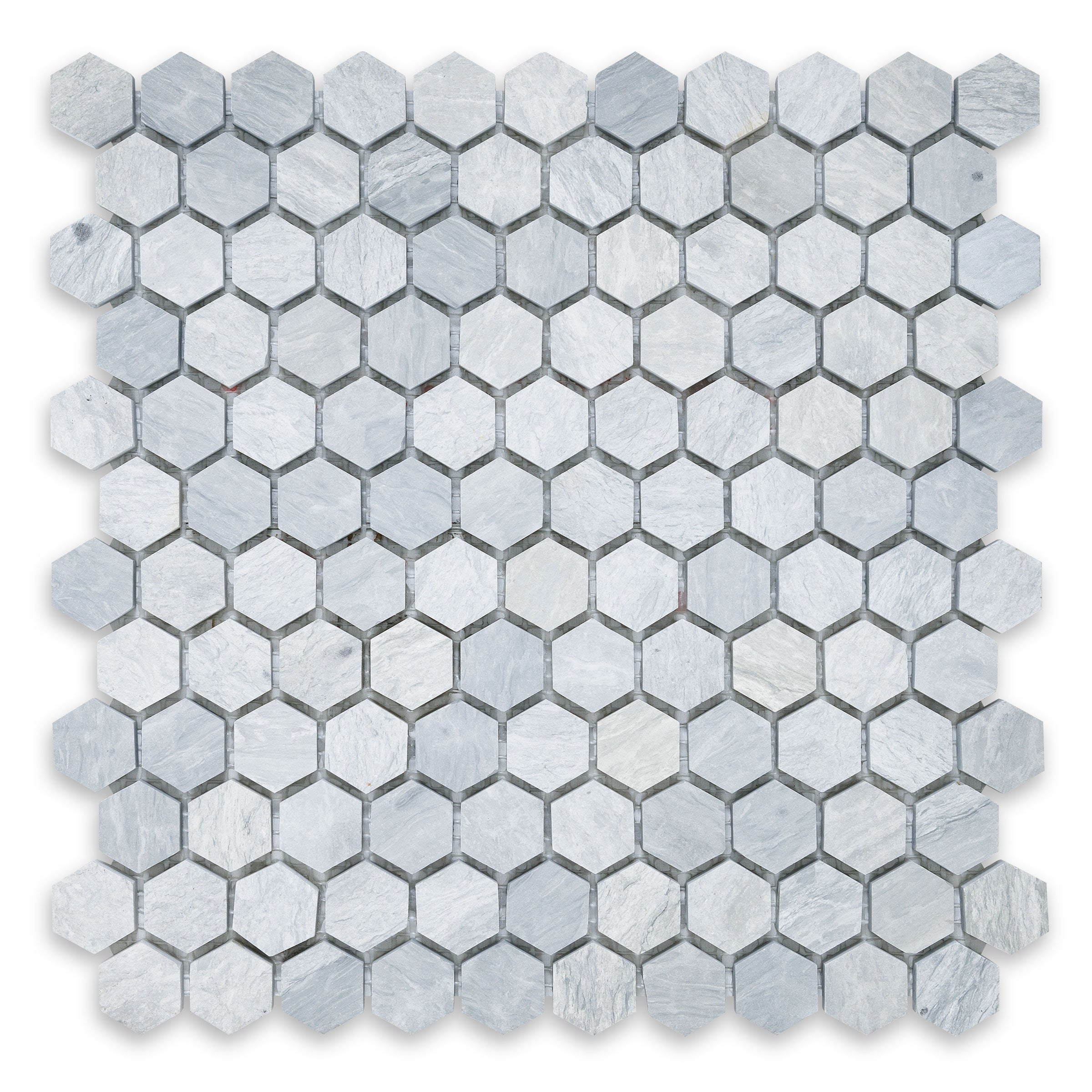 HAISA BLUE: Marble 1" Hexagonal Mosaic (11 1/4"x11 1/2"x3/8" | Honed)