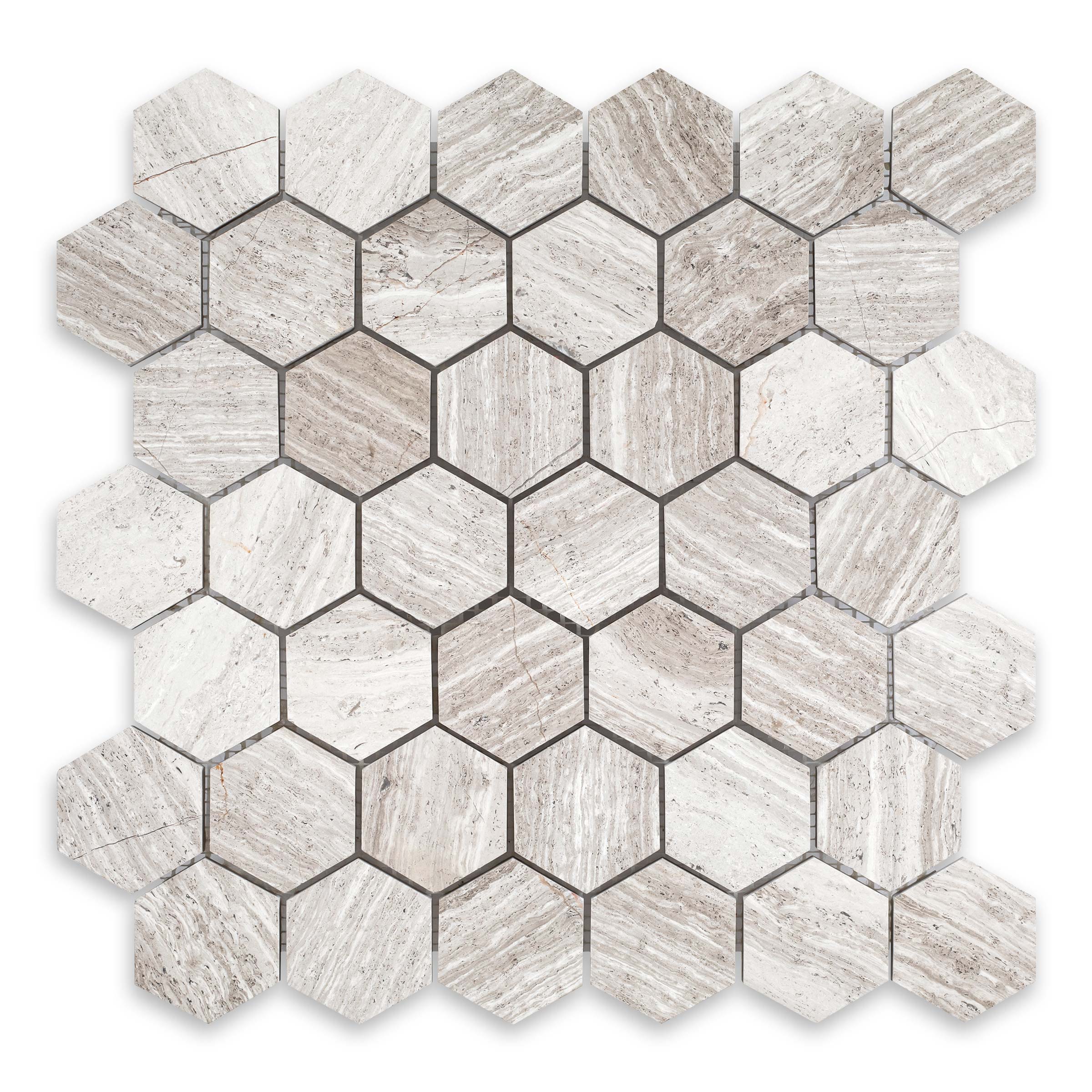 HAISA LIGHT: Marble 2" Hexagonal Mosaic (11 3/4"x12"x3/8" | Honed)