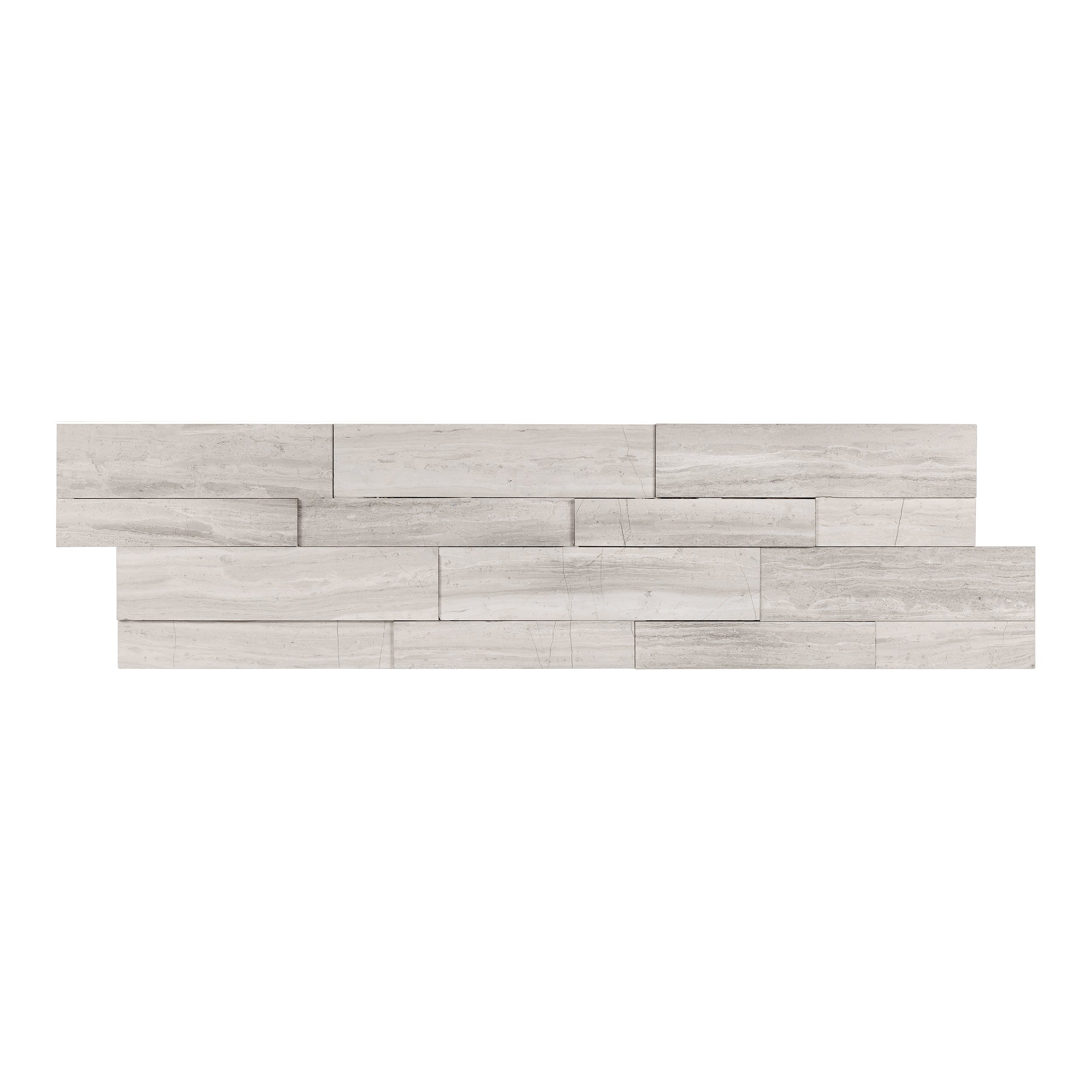 HAISA LIGHT: Marble Ledger Stone Flat Wall Panel (6"x24"x3/8"-5/8" | Honed)