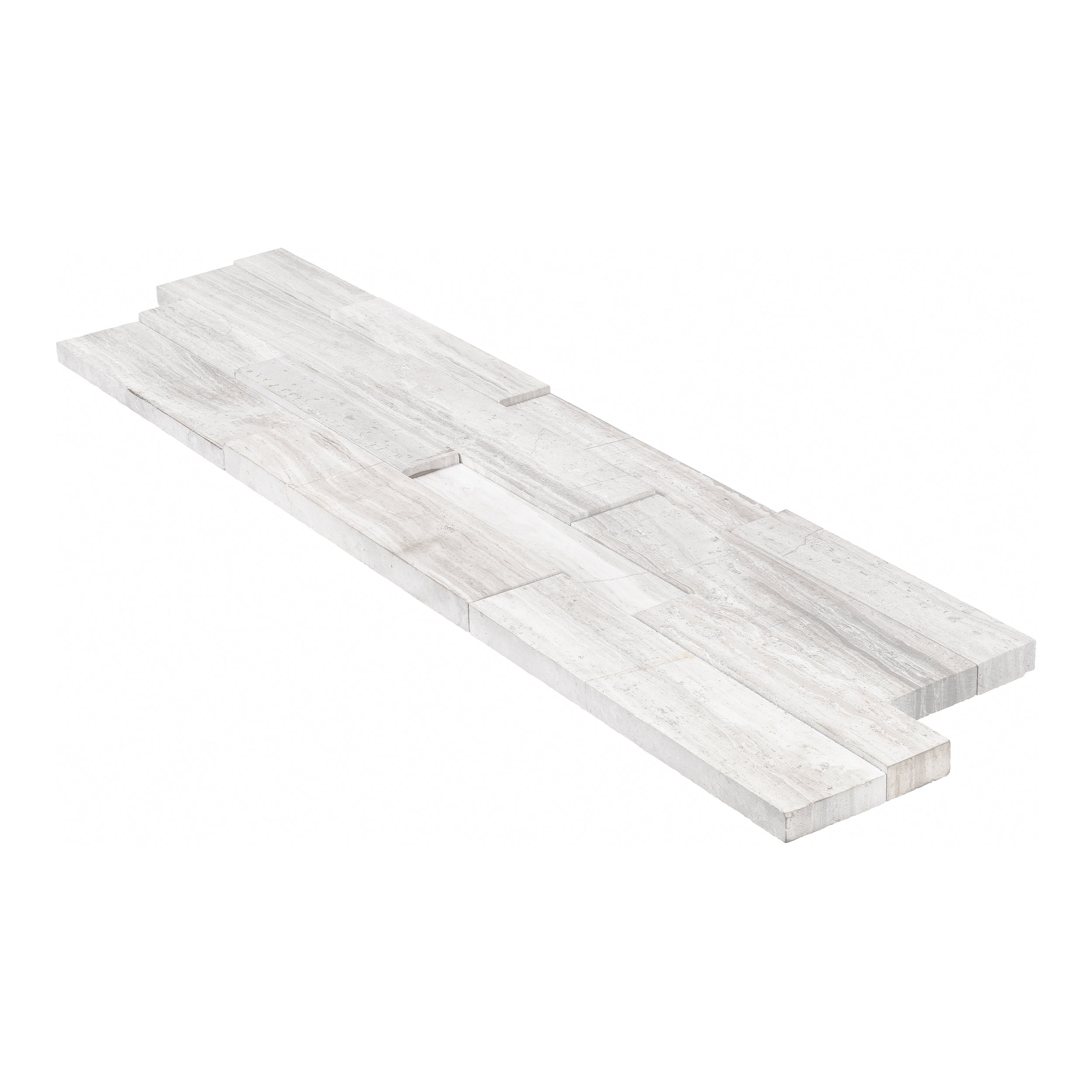 HAISA LIGHT: Marble Ledger Stone Flat Wall Panel (6"x24"x3/8"-5/8" | Honed)