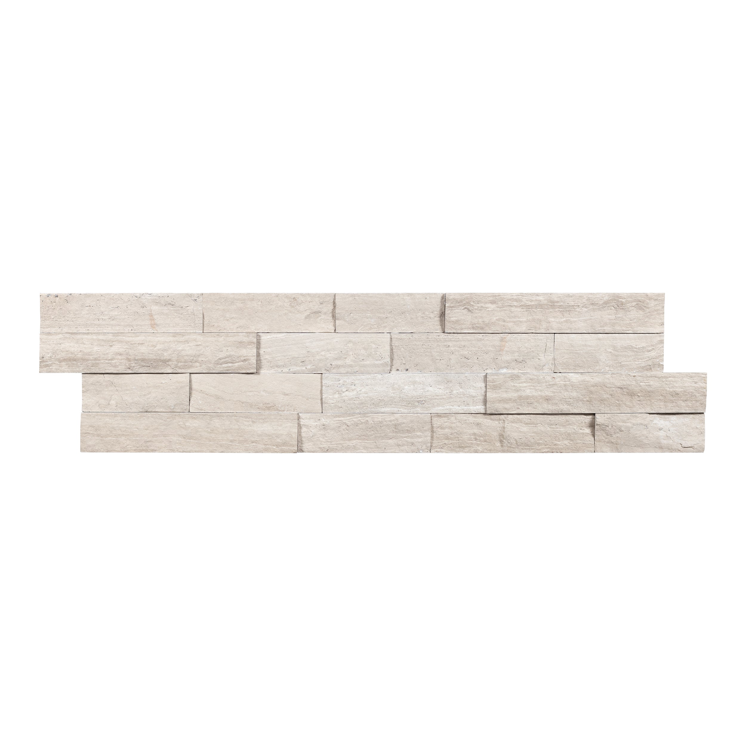 HAISA LIGHT: Marble Ledger Stone Flat Wall Panel (6"x24"x3/8"-5/8" | Splitface)