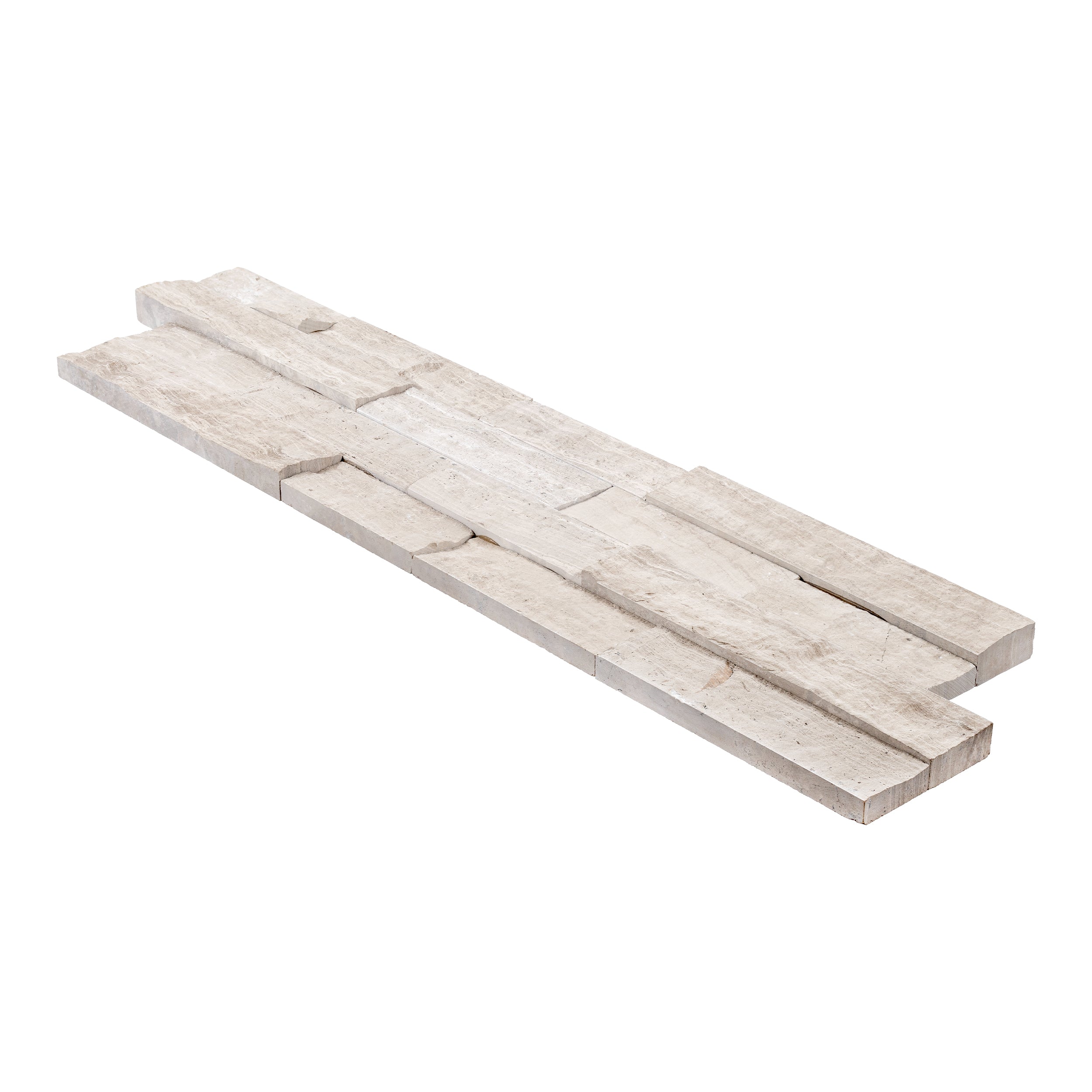 HAISA LIGHT: Marble Ledger Stone Flat Wall Panel (6"x24"x3/8"-5/8" | Splitface)