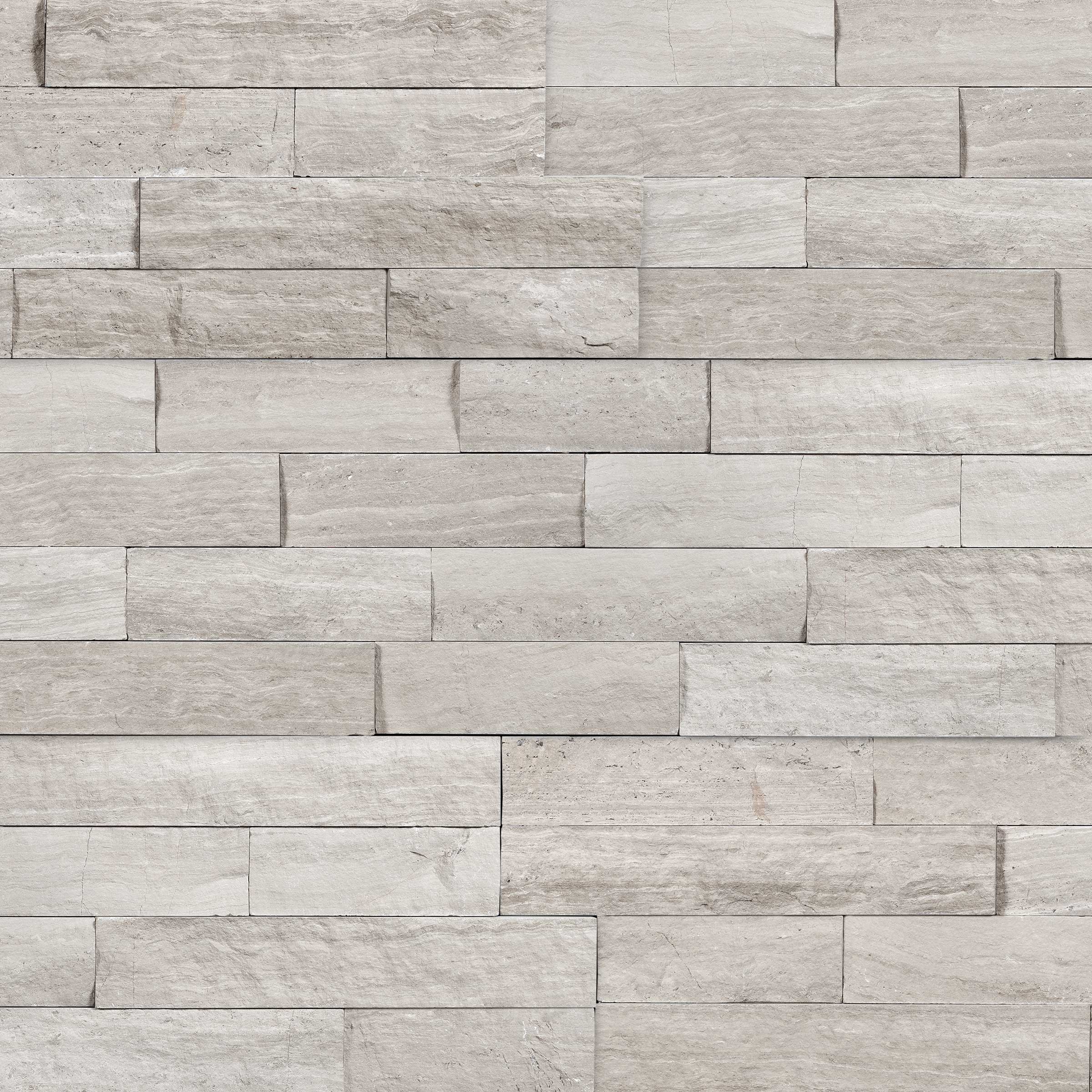 HAISA LIGHT: Marble Ledger Stone Flat Wall Panel (6"x24"x3/8"-5/8" | Splitface)