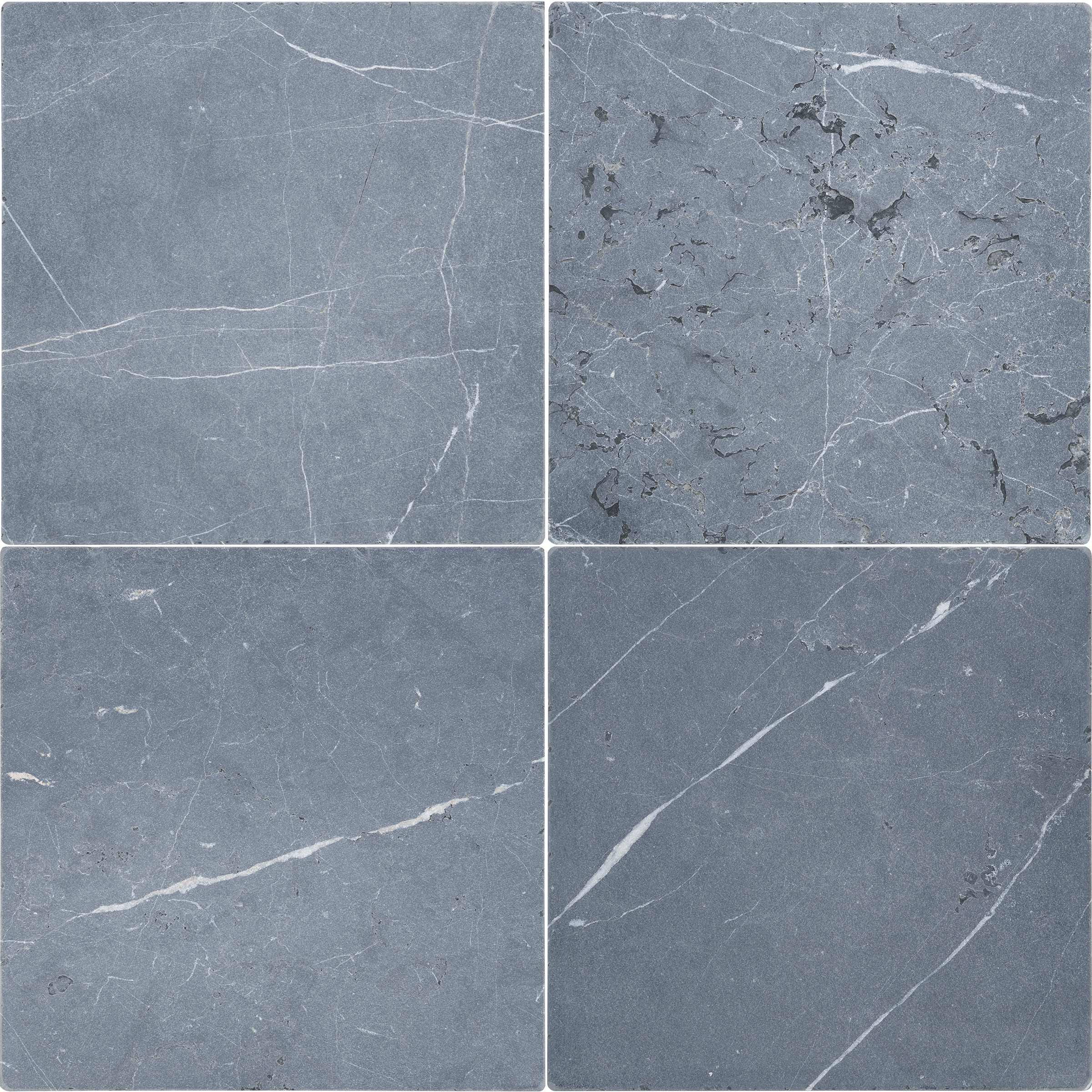 NERO MARQUINA: Marble Square Field Tile (12"x12"x3/8" | Tumbled)