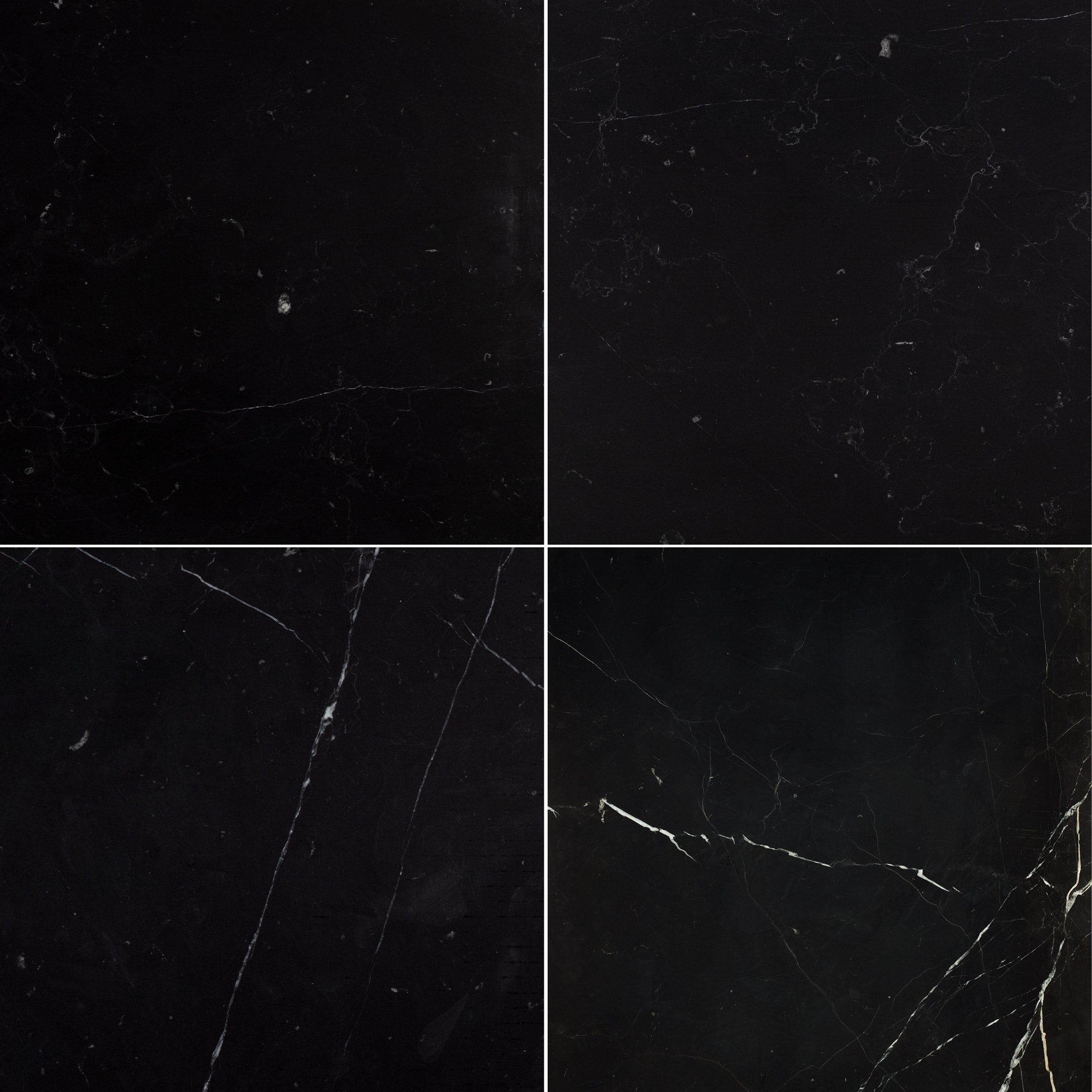 CHINA BLACK: Marble Square Field Tile (24"x24"x5/8" | Honed)