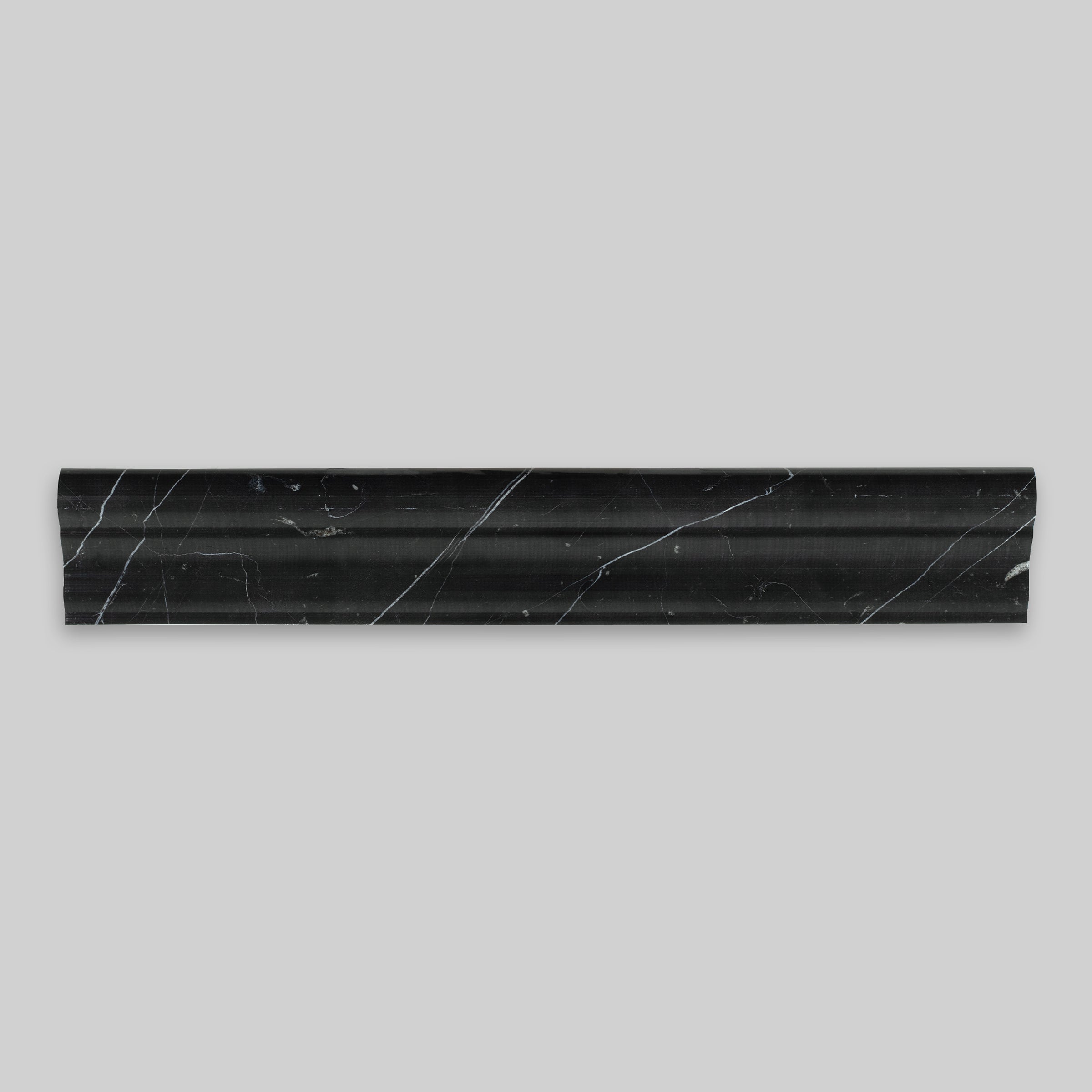 CHINA BLACK: Marble F5 Chairrail Tile Accessory (2"x12"x1" | Polished)