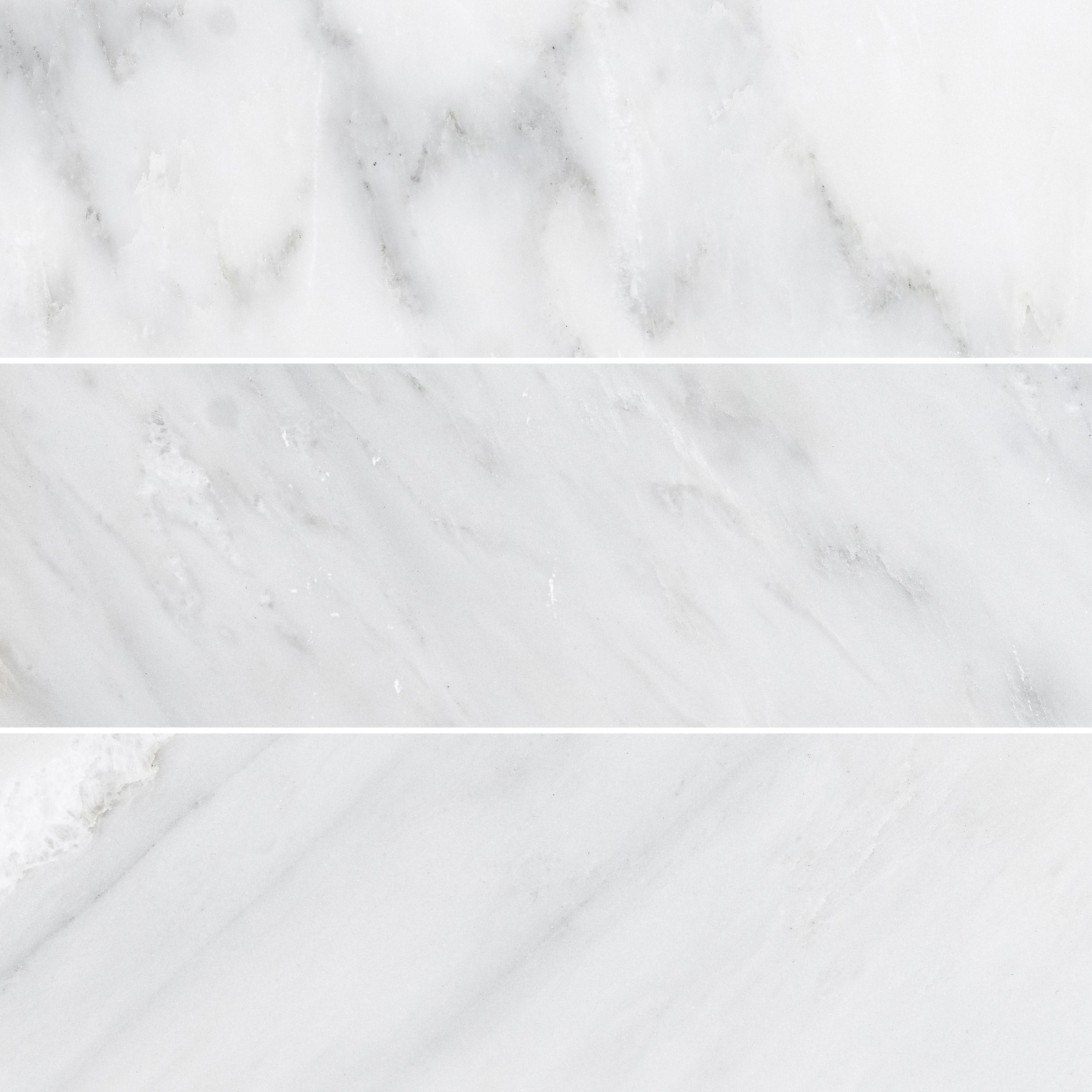 ORIENTAL WHITE: Marble Rectangle Field Tile (4"x12"x3/8" | Honed)