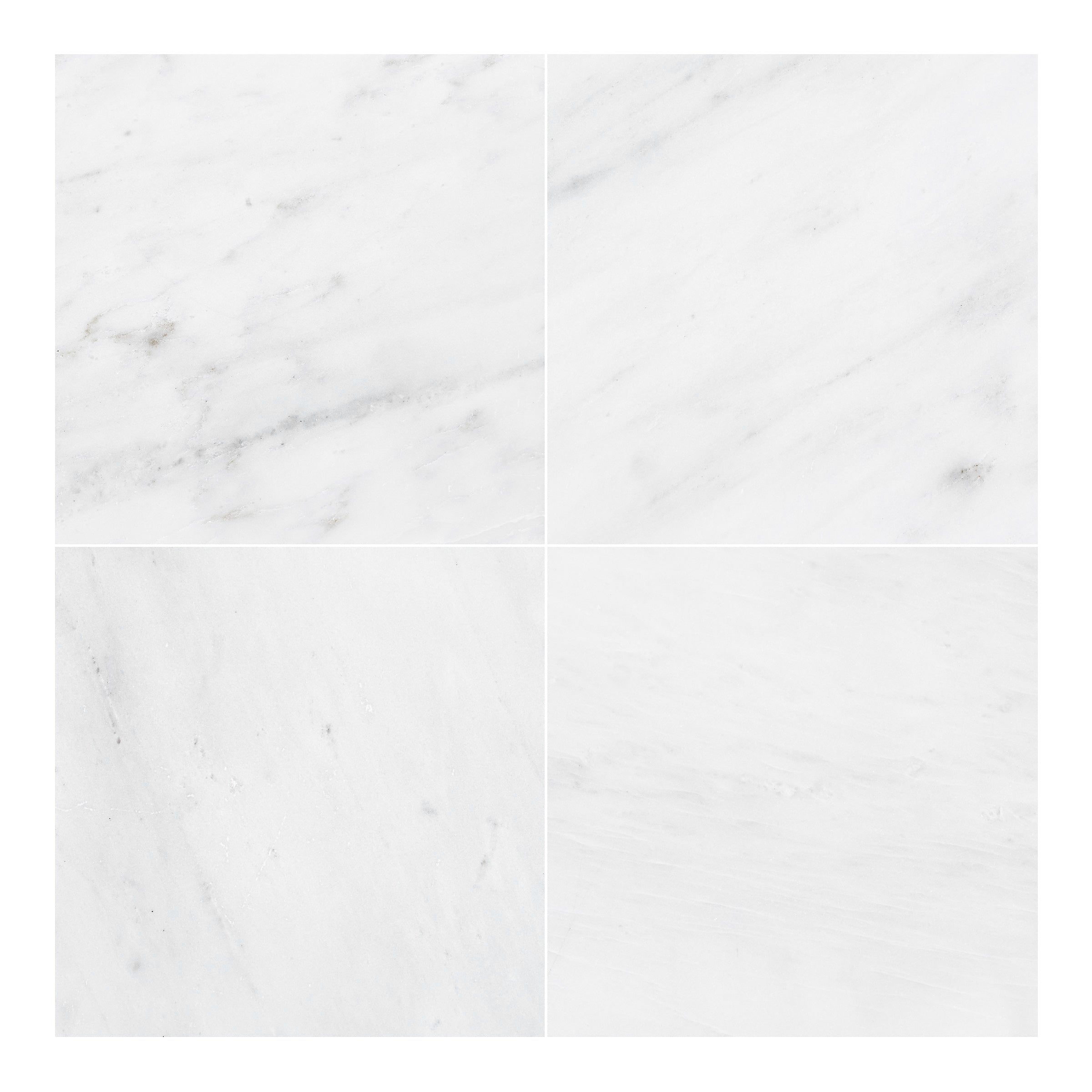 ORIENTAL WHITE: Marble Square Field Tile (6"x6"x3/8" | Honed)