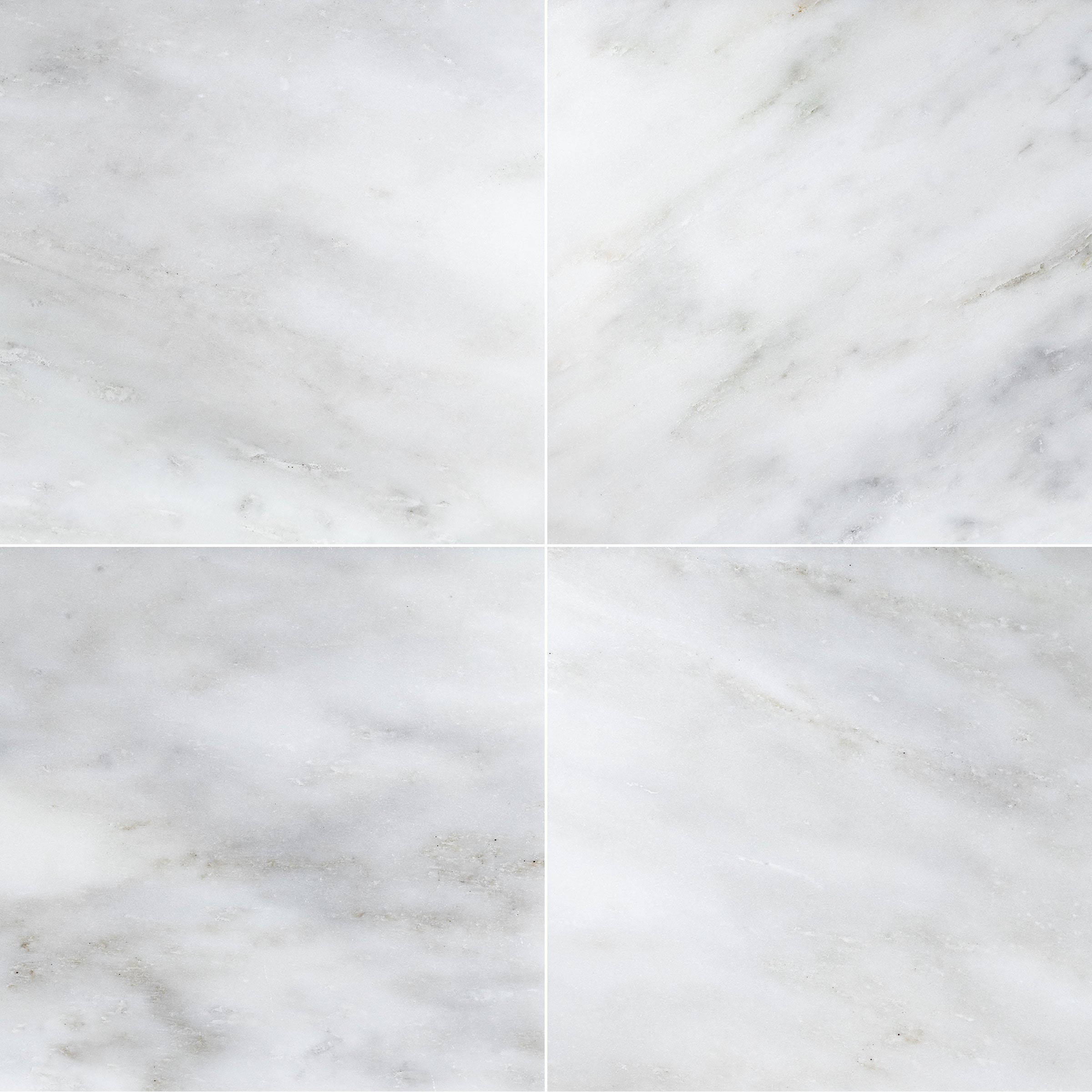 ORIENTAL WHITE: Marble Square Field Tile (24"x24"x3/8" | Polished)