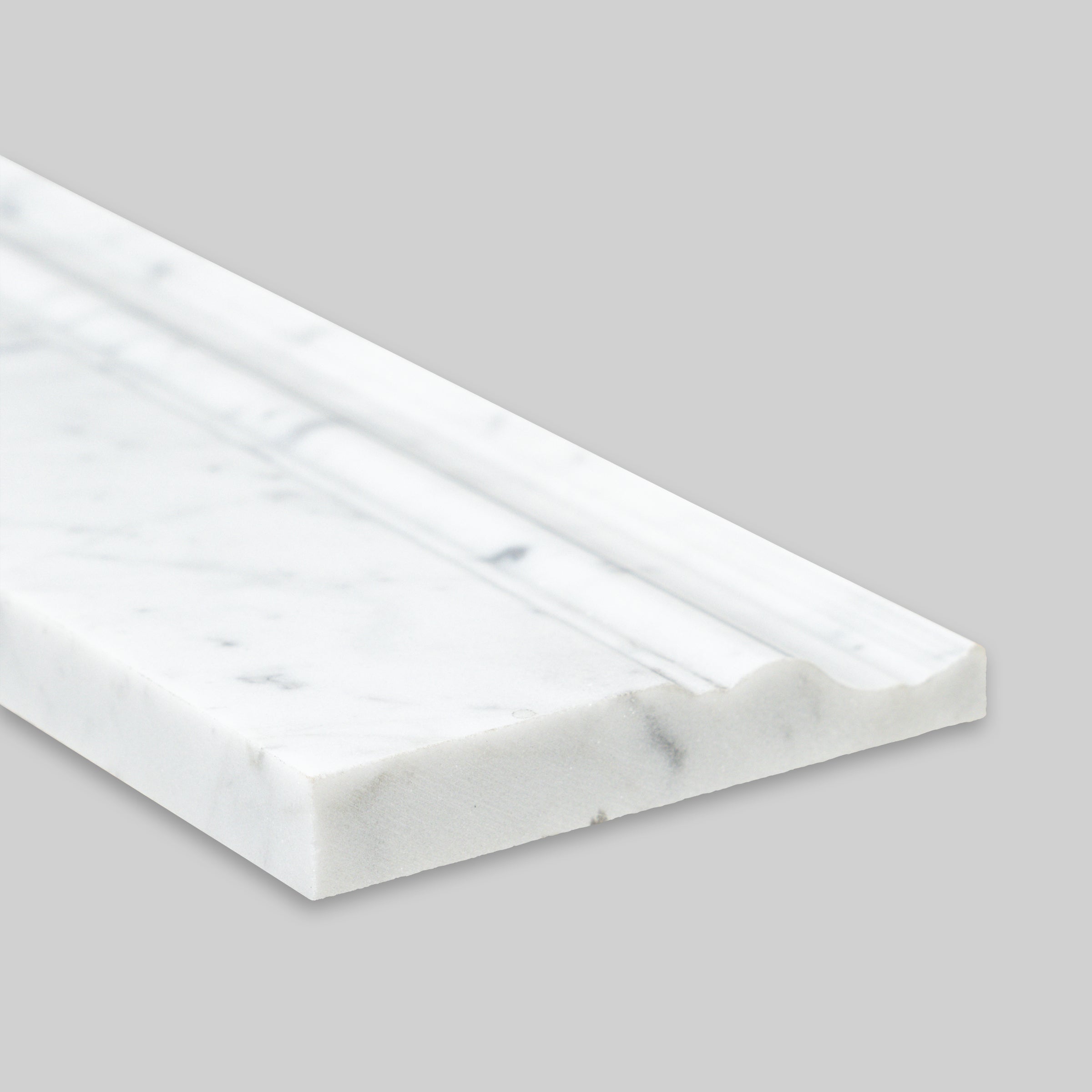 ORIENTAL WHITE: Marble Standard Baseboard Tile Accessory (5"x12"x5/8" | Honed)