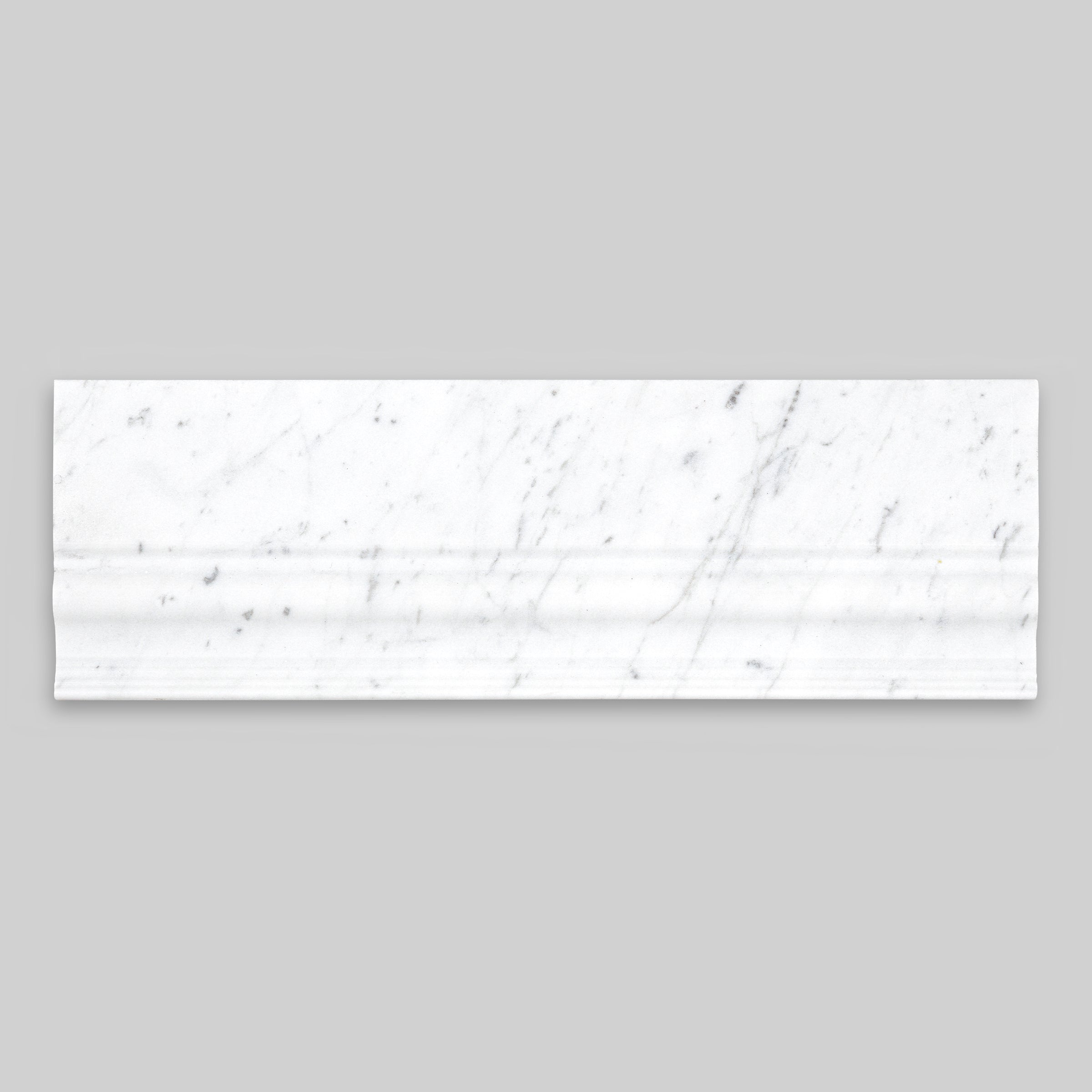 ORIENTAL WHITE: Marble Standard Baseboard Tile Accessory (5"x12"x5/8" | Honed)