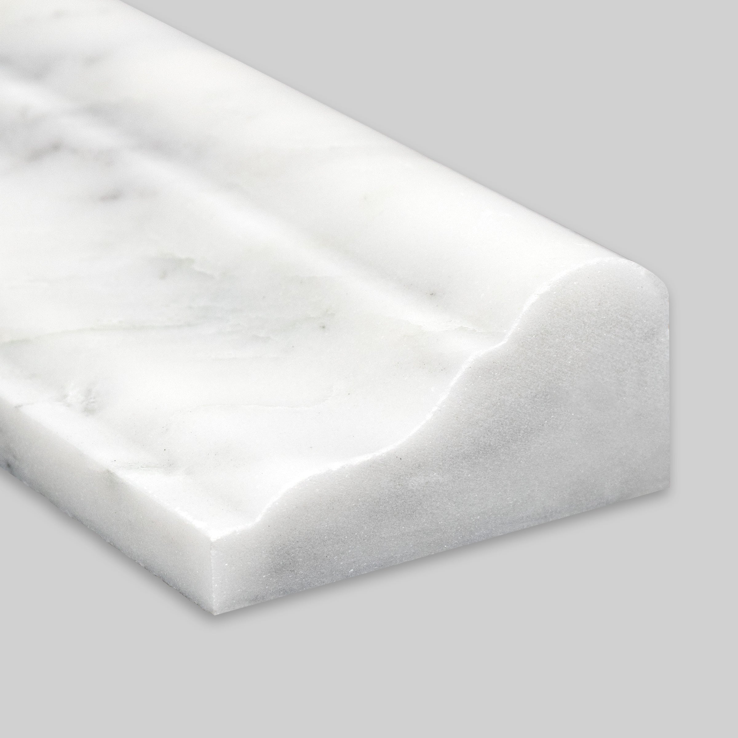 ORIENTAL WHITE: Marble F5 Chairrail Tile Accessory (2"x12"x1" | Honed)