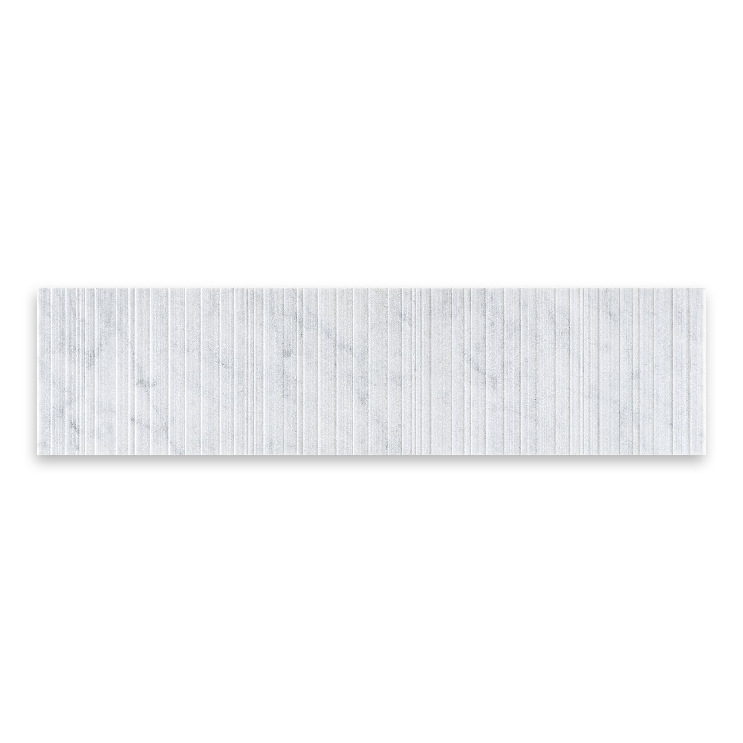 WHITE CARRARA: Marble Ravello Rectangle Field Tile (6"x24"x3/8" | Natural)