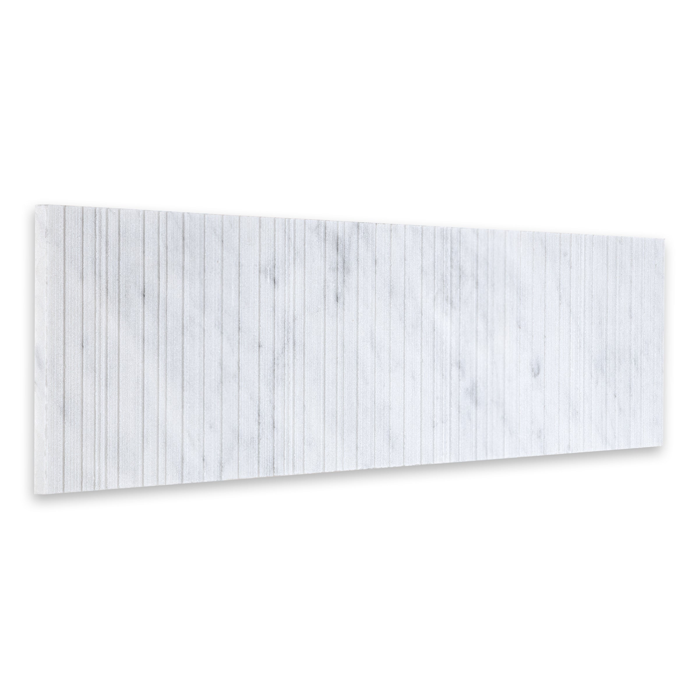 WHITE CARRARA: Marble Ravello Rectangle Field Tile (6"x24"x3/8" | Natural)