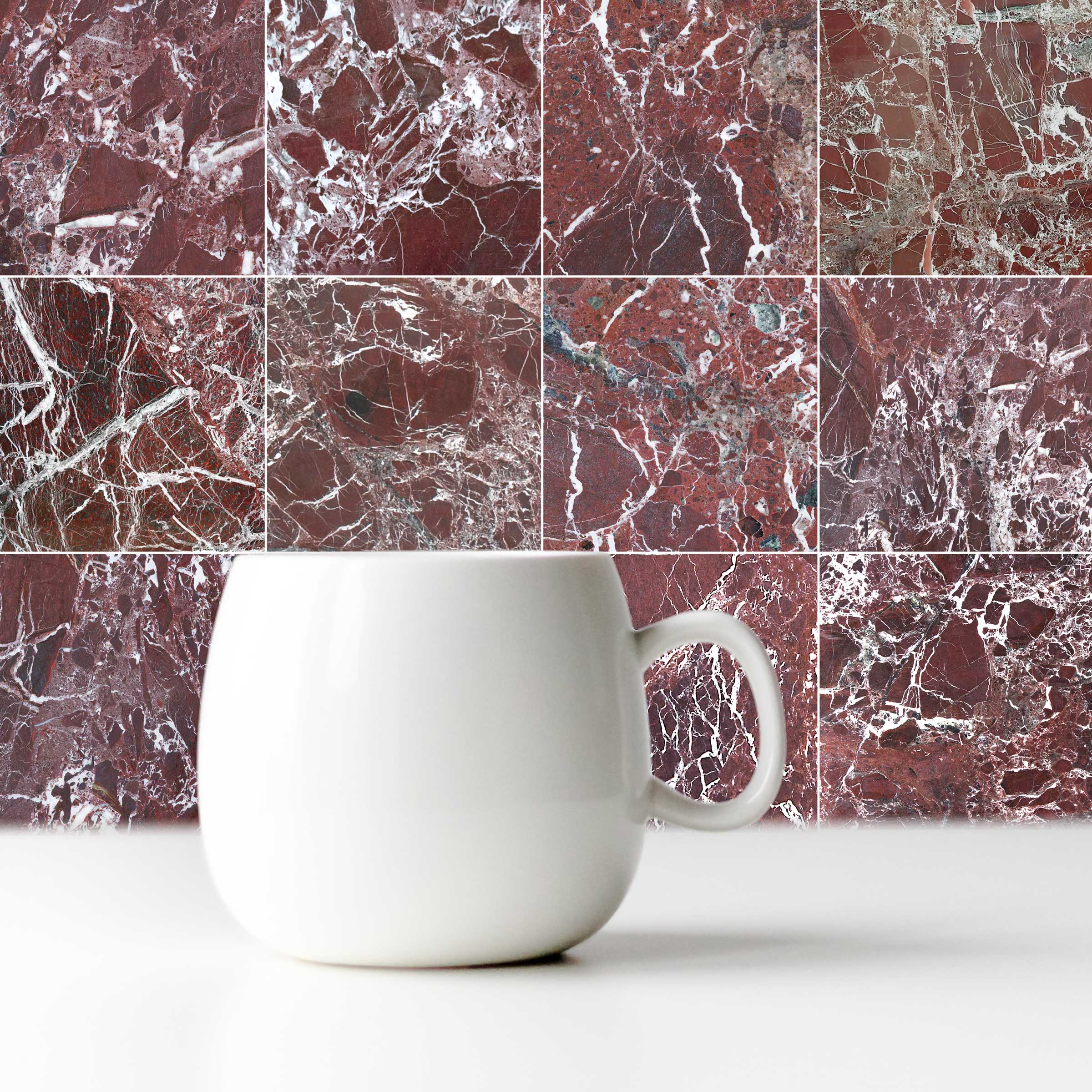 ROSO LEVANTO: Marble Square Field Tile (12"x12"x3/8" | Polished)