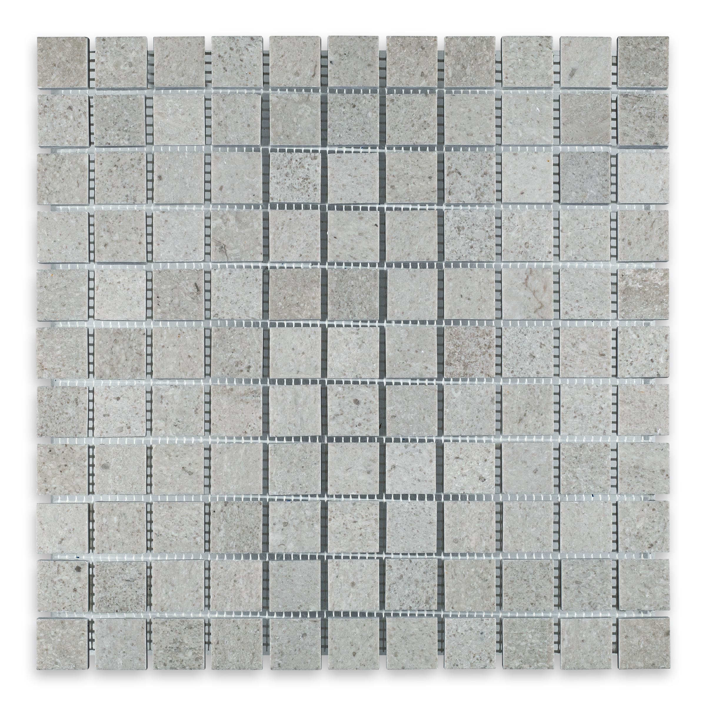 SPANISH GREY: Marble 1" Straight Stack Mosaic (12"x12"x3/8" | Polished)