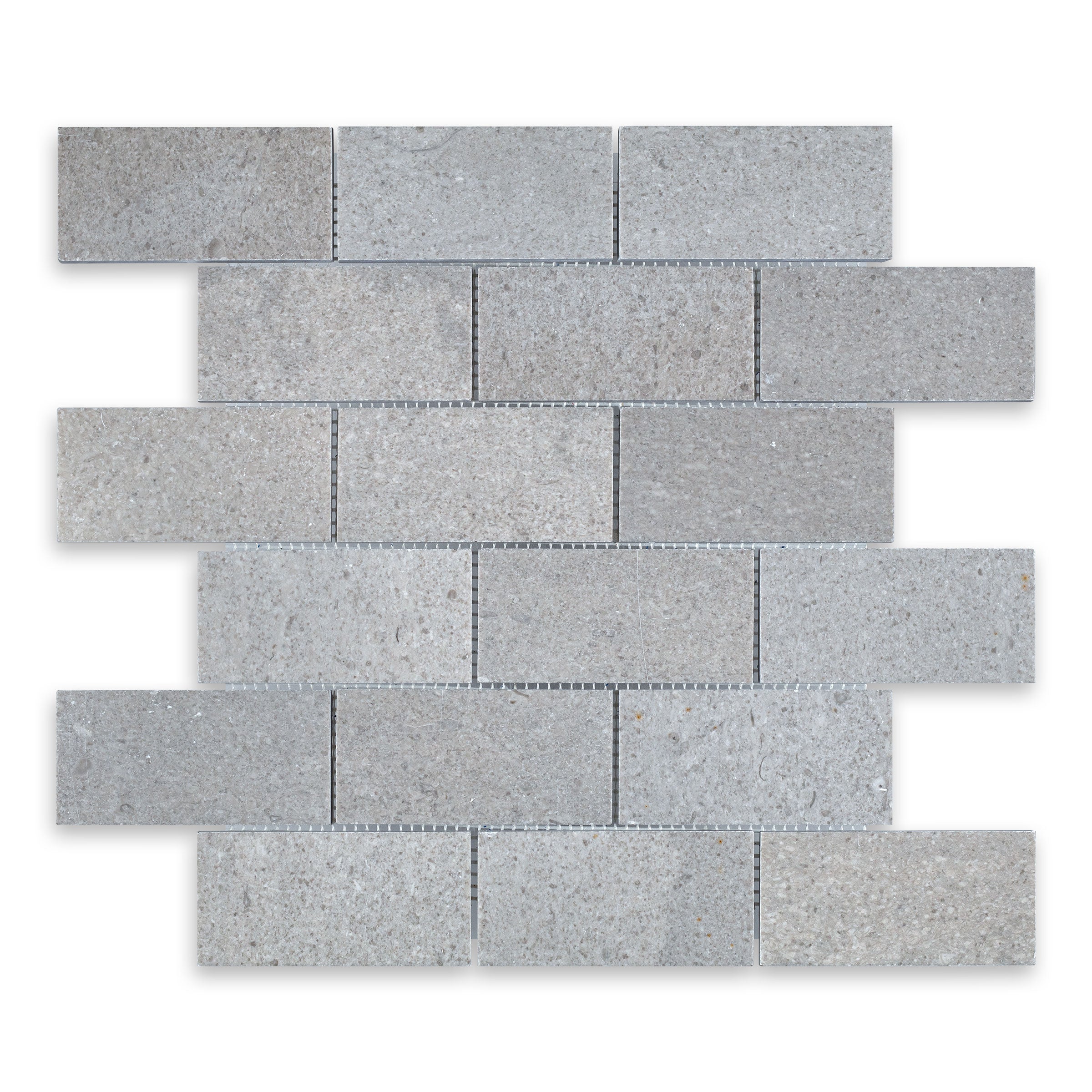 SPANISH GREY: Marble 2"x4" Staggered Joint Mosaic (11 3/4"x12"x3/8" | Polished)