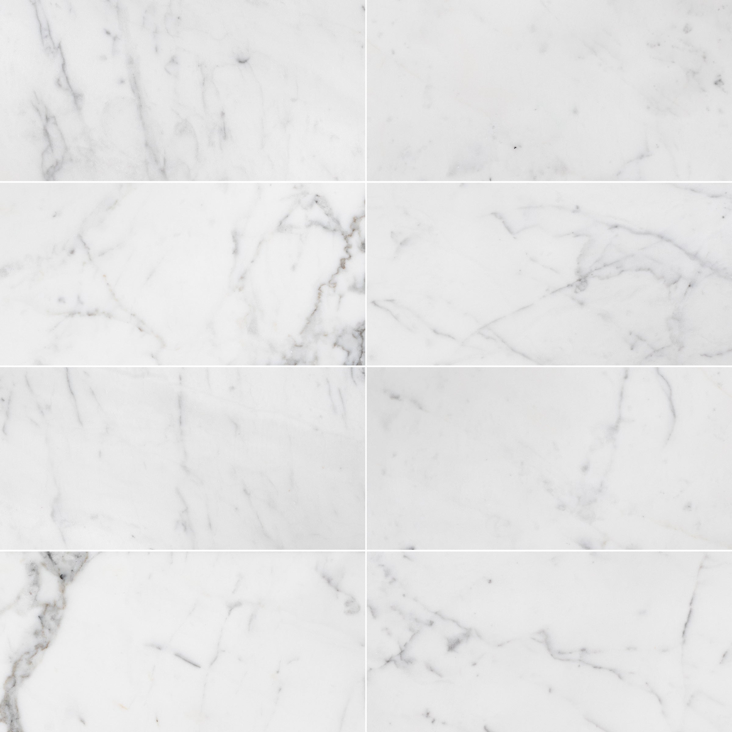 STATUARY WHITE: Marble Rectangle Field Tile (12"x24"x3/8" | Honed)