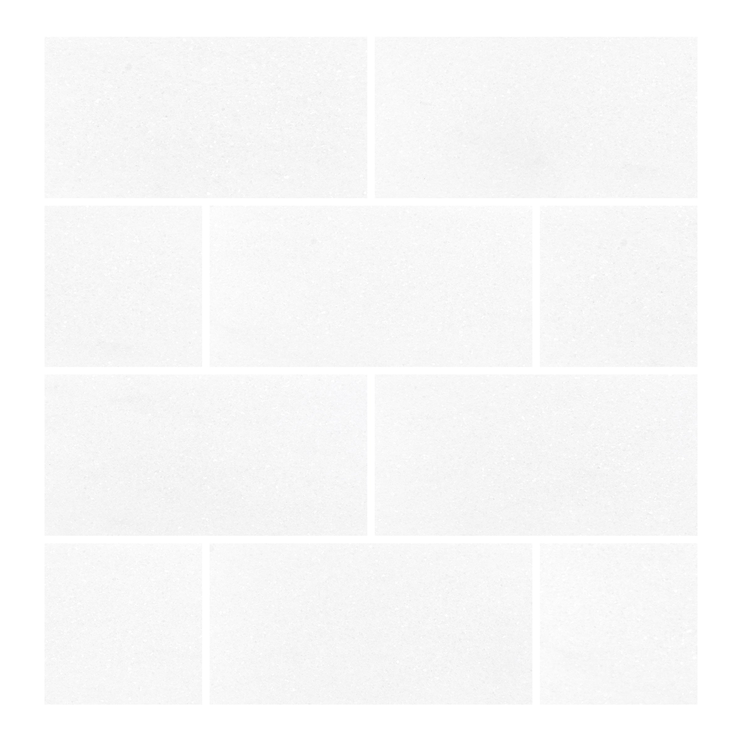 THASSOS WHITE: Marble Rectangle Field Tile (3"x6"x3/8" | Honed)