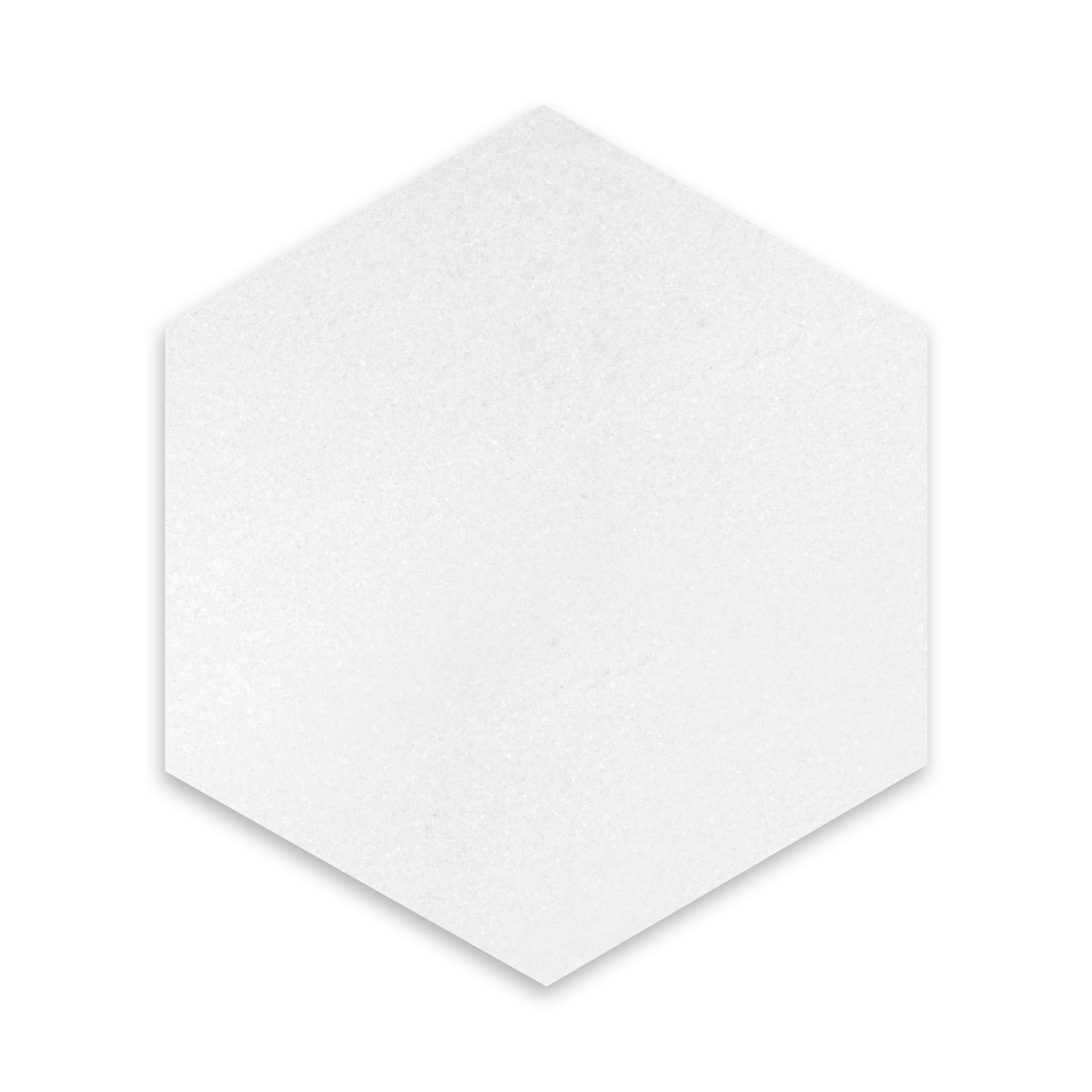 THASSOS WHITE: Marble Hexagon Field Tile (8" | Honed)