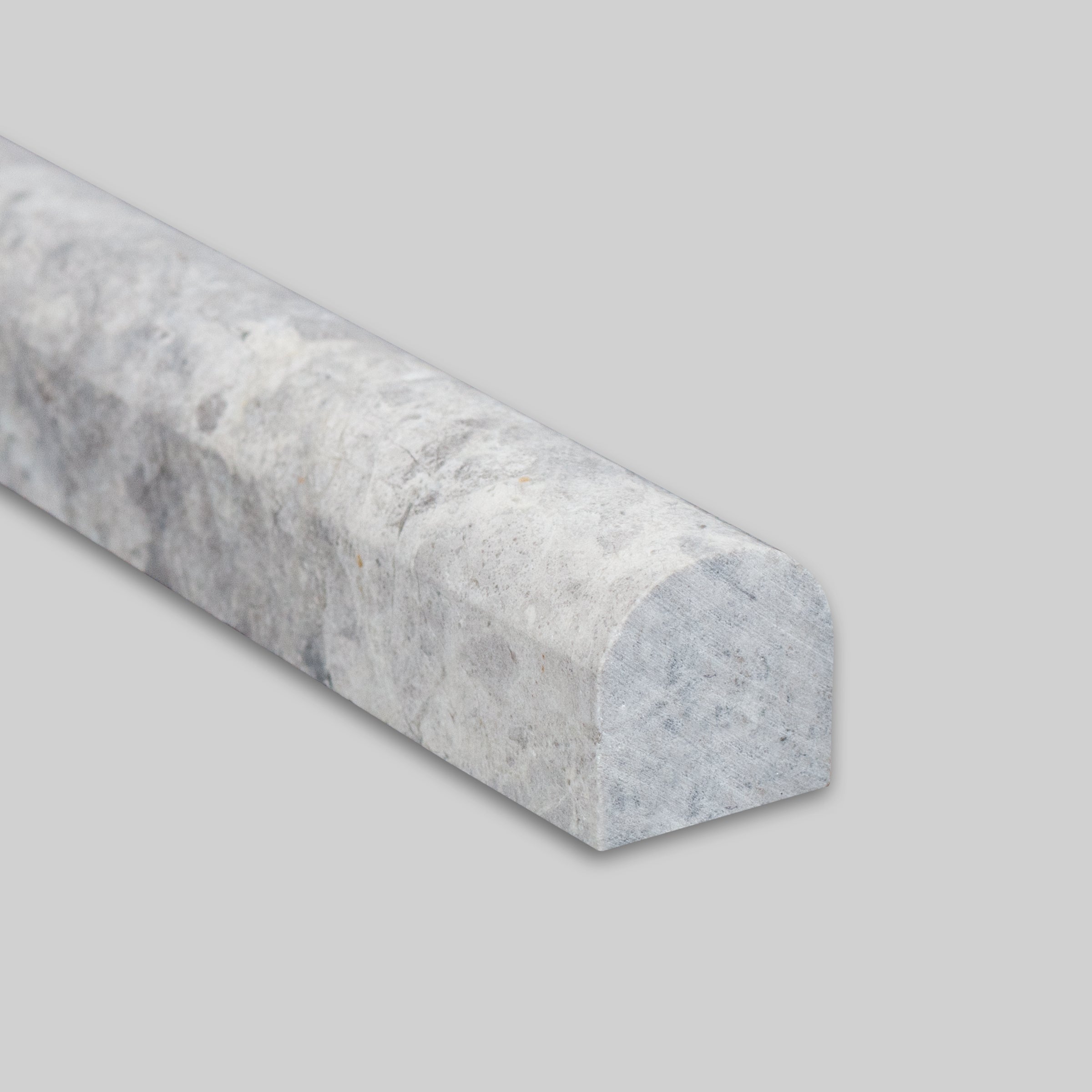 TUNDRA GREY: Marble Standard Pensil Liner Tile Accessory (3/4"x12"x3/4" | Honed)