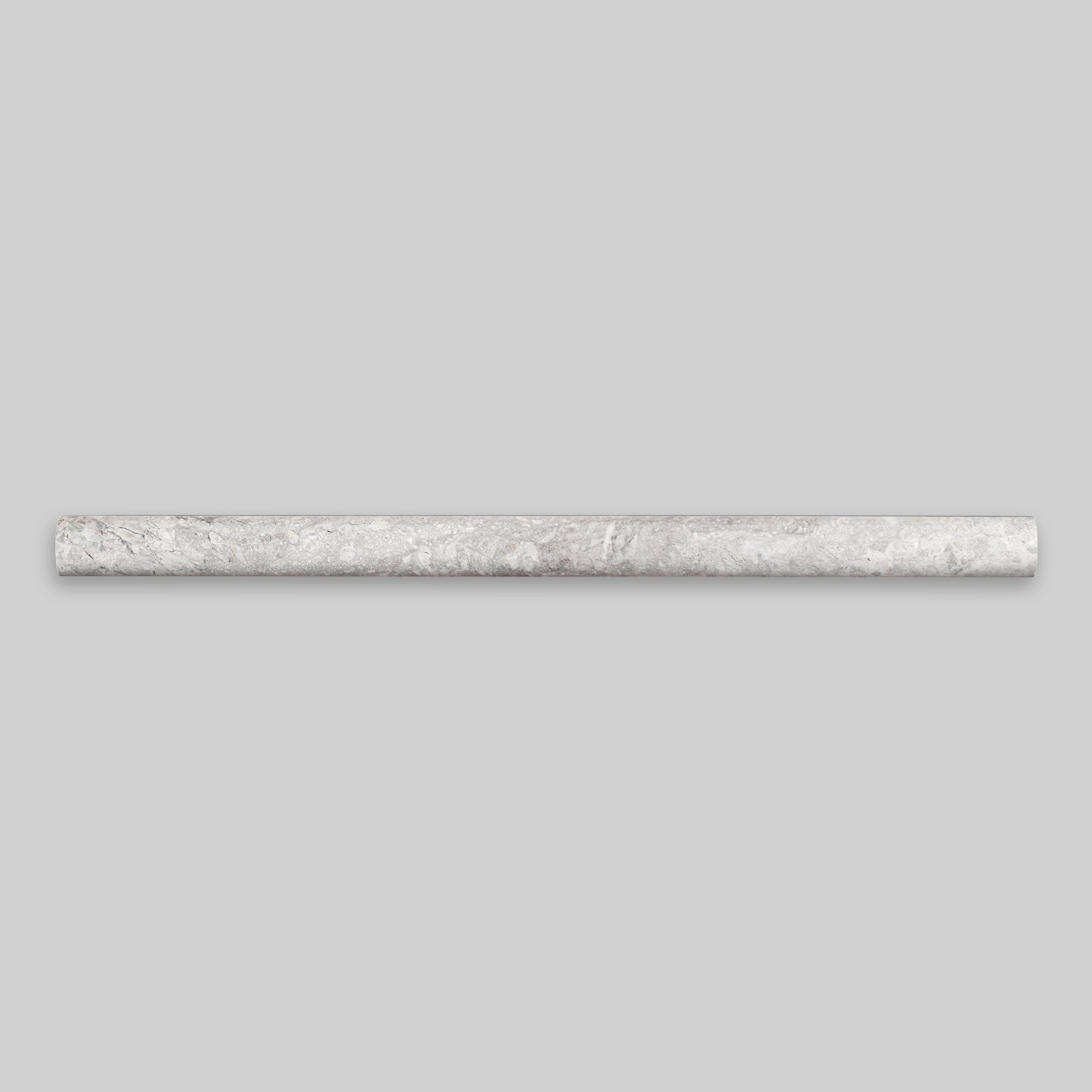 TUNDRA GREY: Marble Standard Pensil Liner Tile Accessory (3/4"x12"x3/4" | Honed)