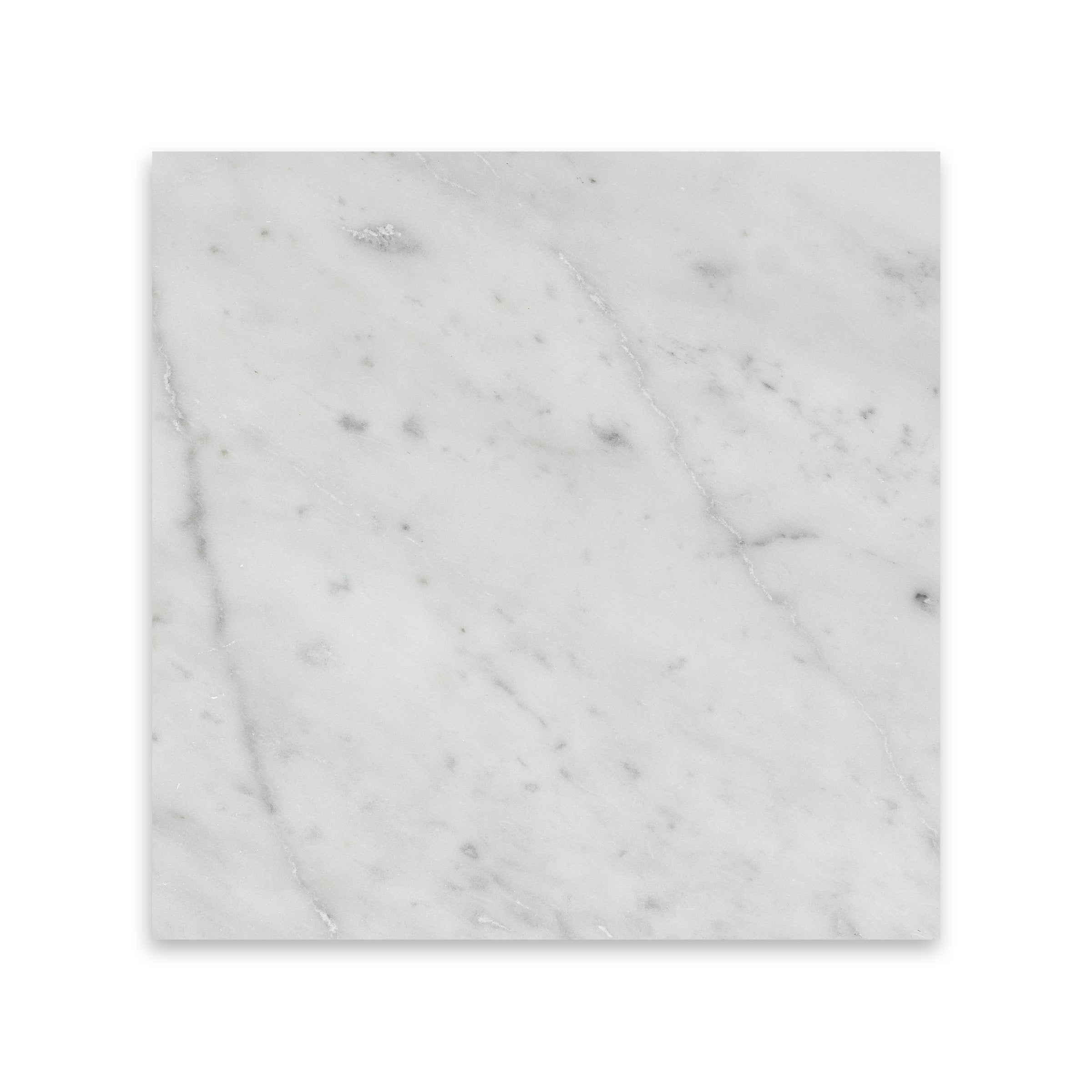 WHITE CARRARA: Marble Square Field Tile (12"x12"x3/8" | Polished)