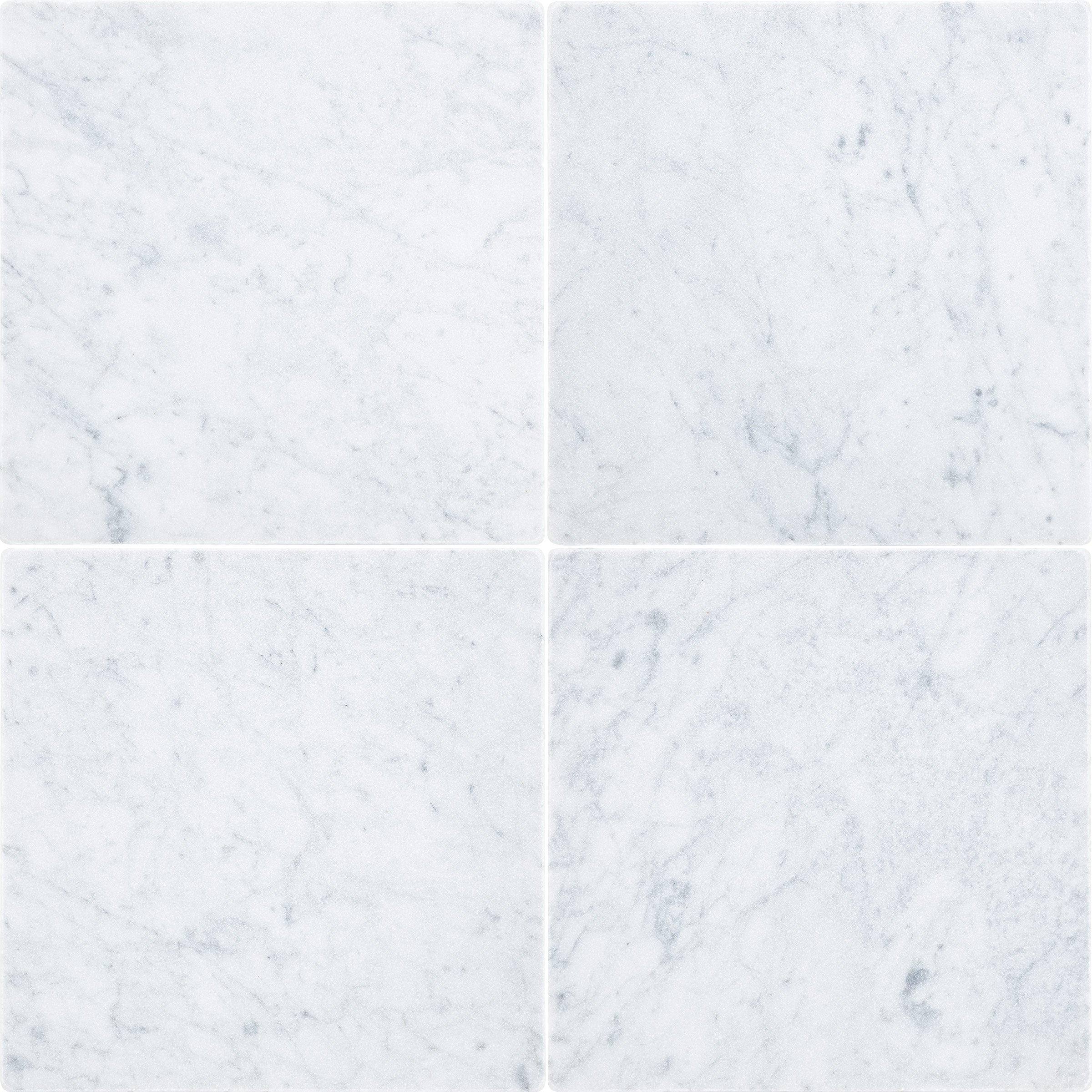 WHITE CARRARA: Marble Square Field Tile (12"x12"x3/8" | Tumbled)